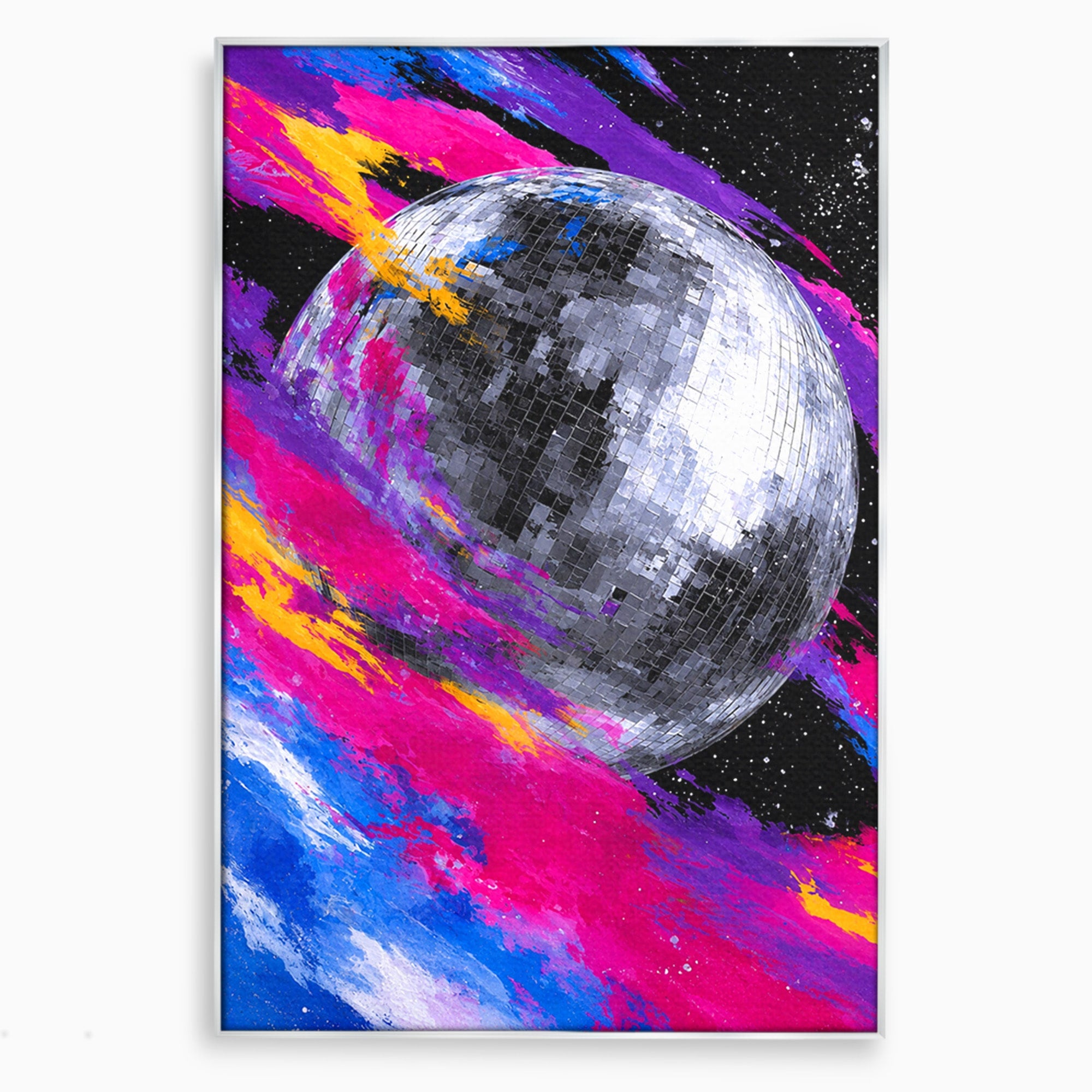 Tablou Canvas Premium LuxCanva® R1044, Planeta Disco, Planeta, Spatiu, Abstract, Living, Dormitor, Culori Vibrante