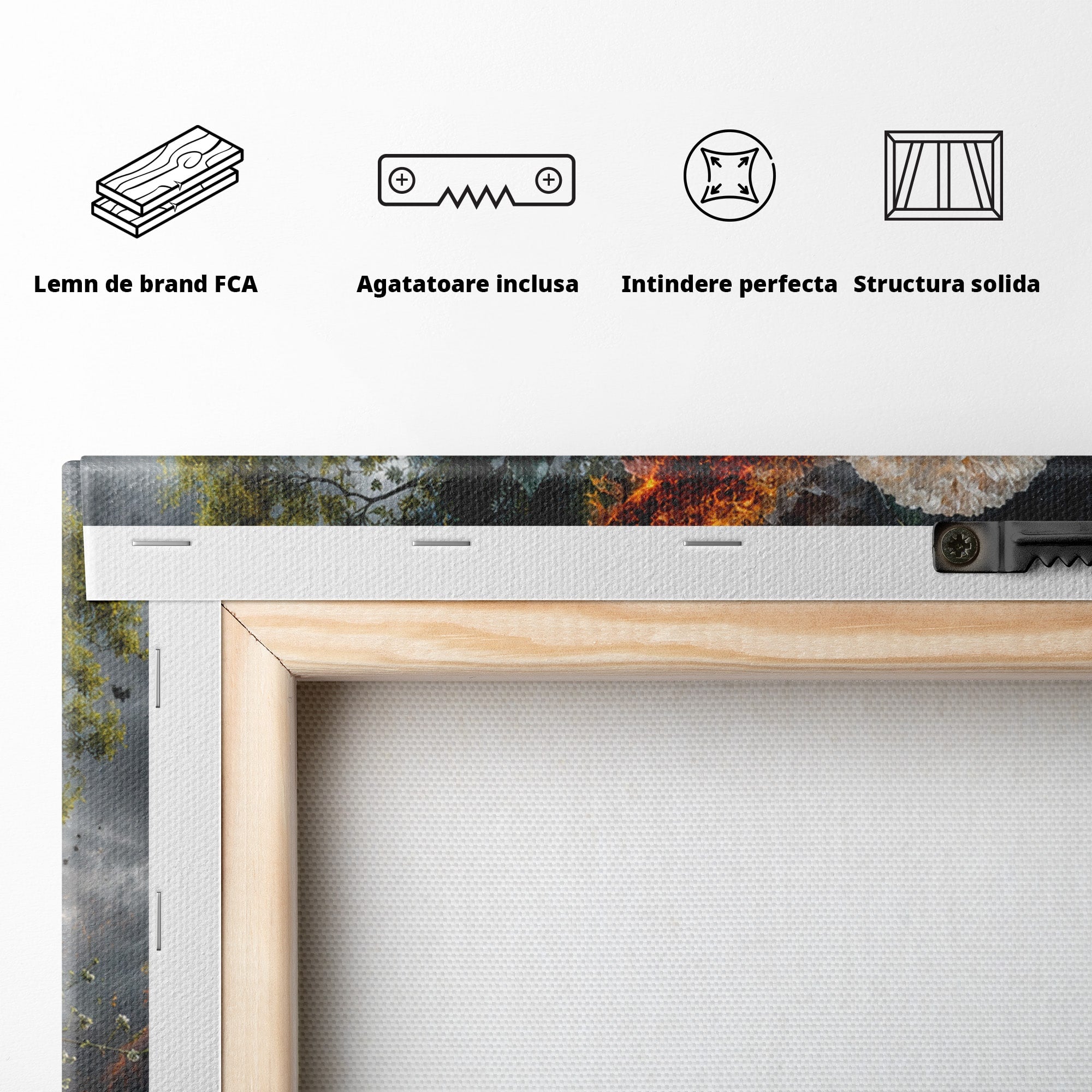 Tablou Canvas Premium LuxCanva® R1046, Cheia Sol In Flacari, Muzica, Flori, Arta, Living, Dormitor, Culori Vibrante