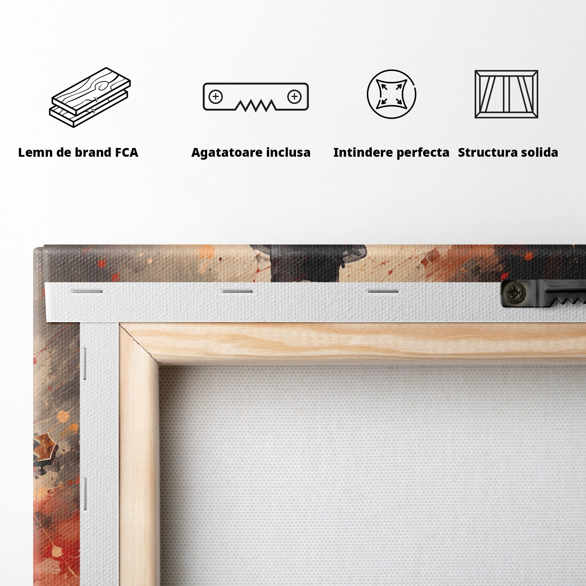 Tablou Canvas Premium LuxCanva® R1049, Chitaristul Misterios, Chitara, Muzica, Portret, Mister, Living, Culori Vibrante