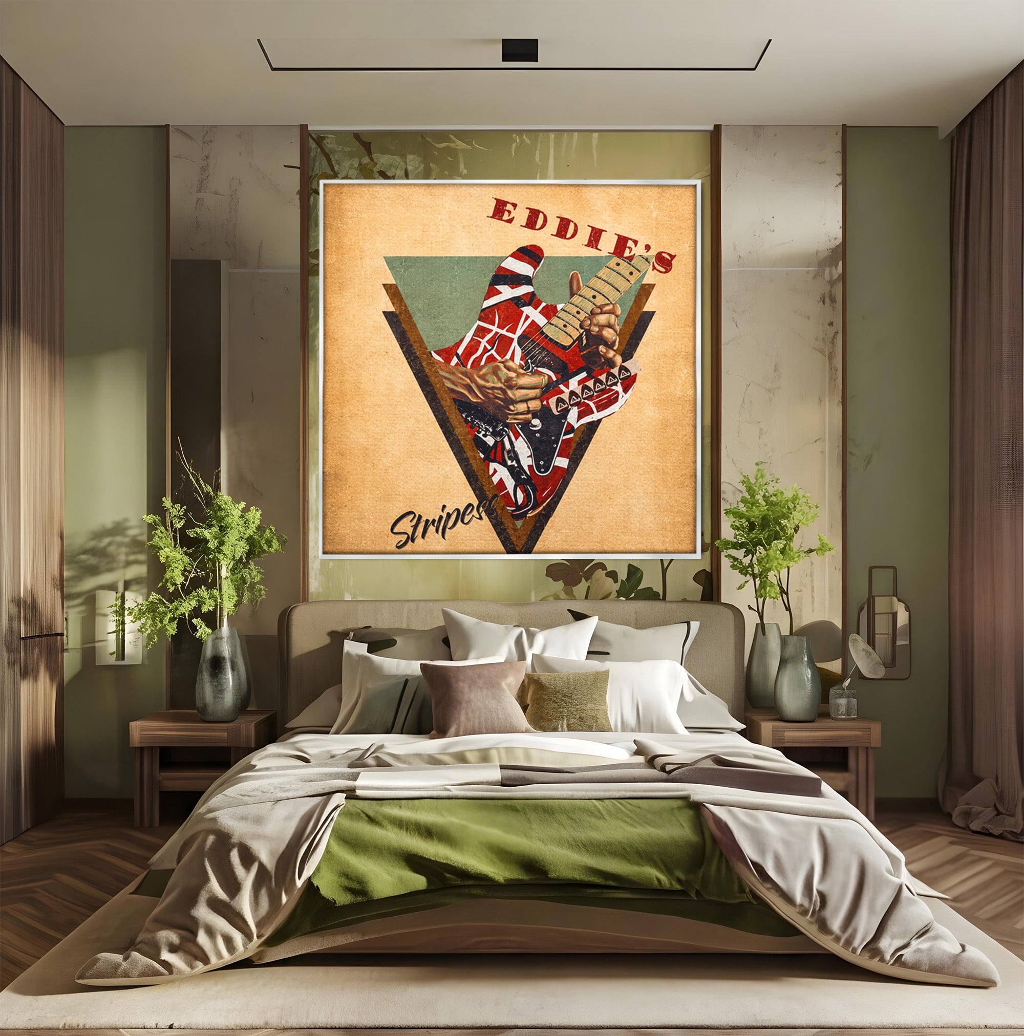 Tablou Canvas Premium LuxCanva® R1050, Chitara Rock Vintage, Chitara, Rock, Vintage, Muzica, Arta, Living, Birou, Culori Vibrante