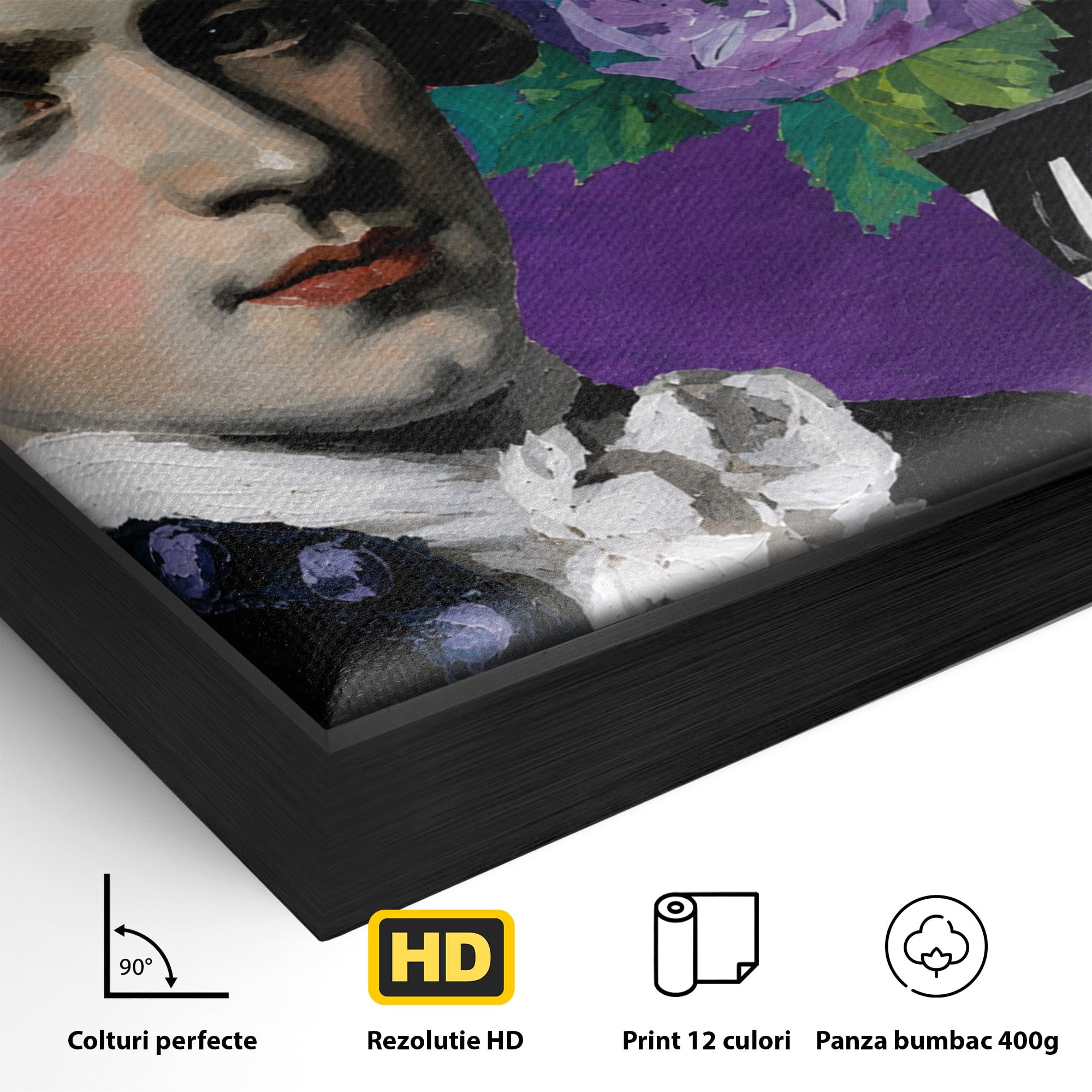 Tablou Canvas Premium LuxCanva® R1051, Portretul Lui Mozart, Portret, Muzician, Clasic, Living, Birou, Culori Vibrante