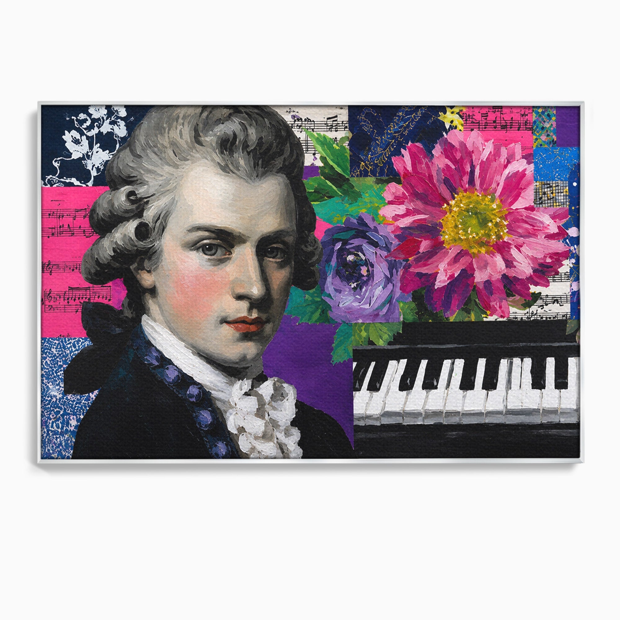 Tablou Canvas Premium LuxCanva® R1051, Portretul Lui Mozart, Portret, Muzician, Clasic, Living, Birou, Culori Vibrante