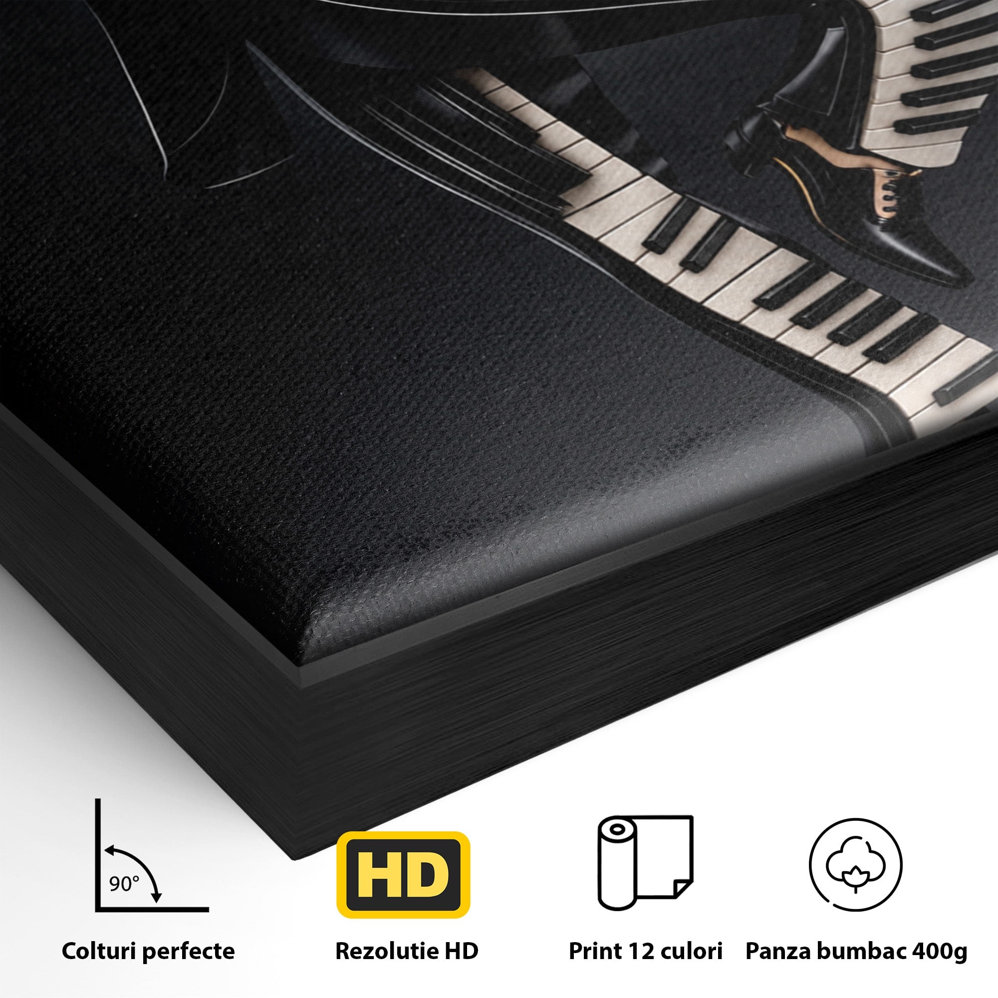Tablou Canvas Premium LuxCanva® R1053, Dansatorul Pian, Pian, Dansator, Muzica, Arta Contemporana, Living, Culori Vibrante