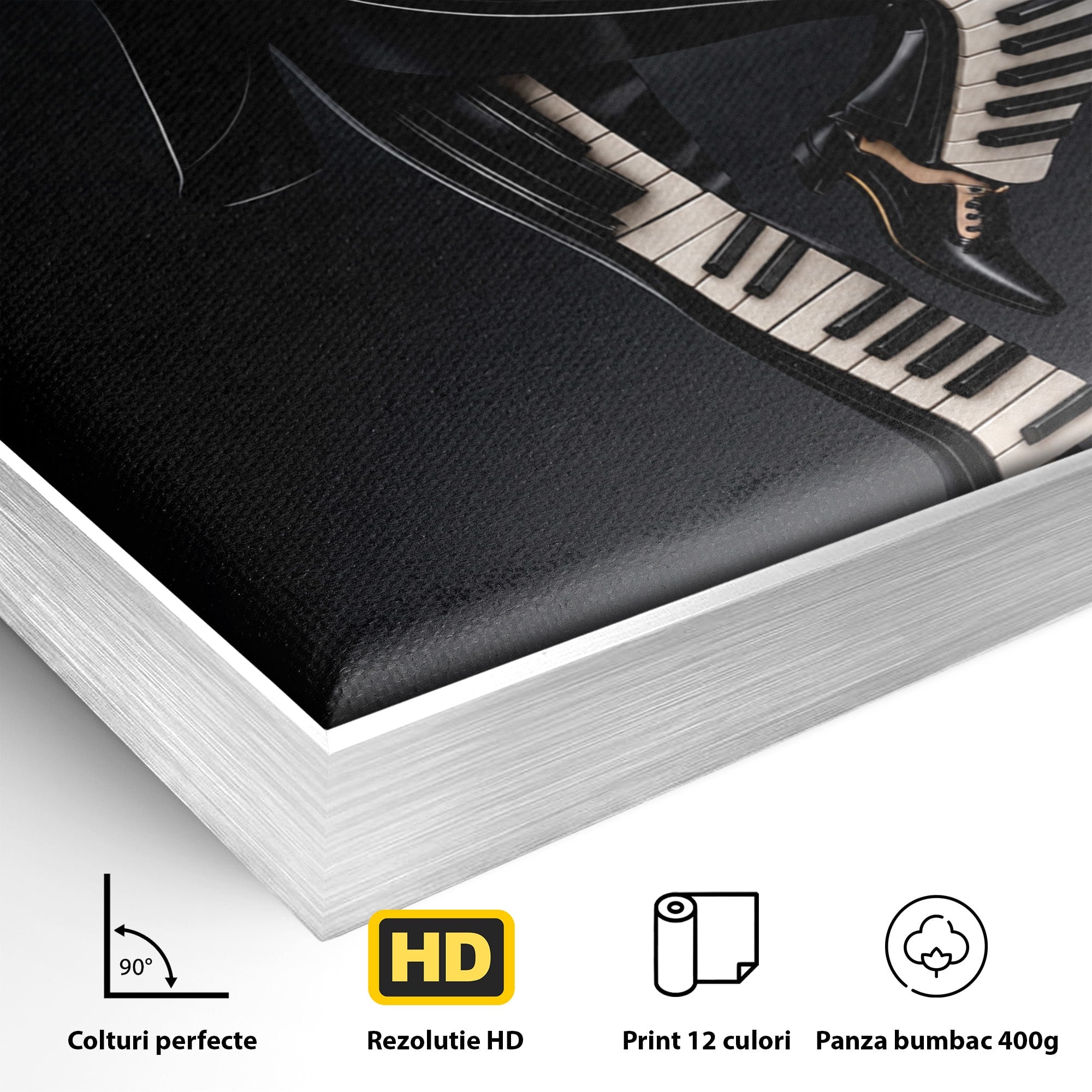 Tablou Canvas Premium LuxCanva® R1053, Dansatorul Pian, Pian, Dansator, Muzica, Arta Contemporana, Living, Culori Vibrante