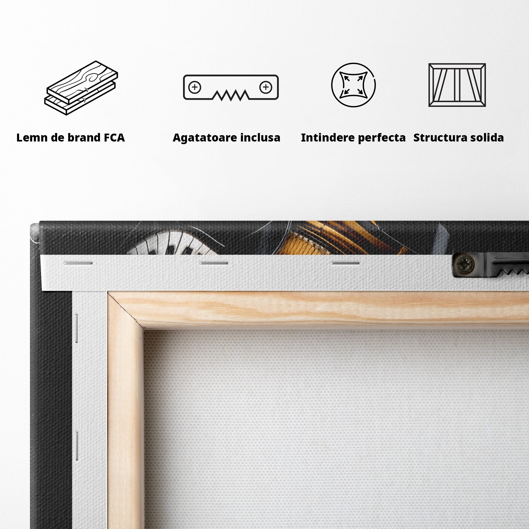 Tablou Canvas Premium LuxCanva® R1053, Dansatorul Pian, Pian, Dansator, Muzica, Arta Contemporana, Living, Culori Vibrante