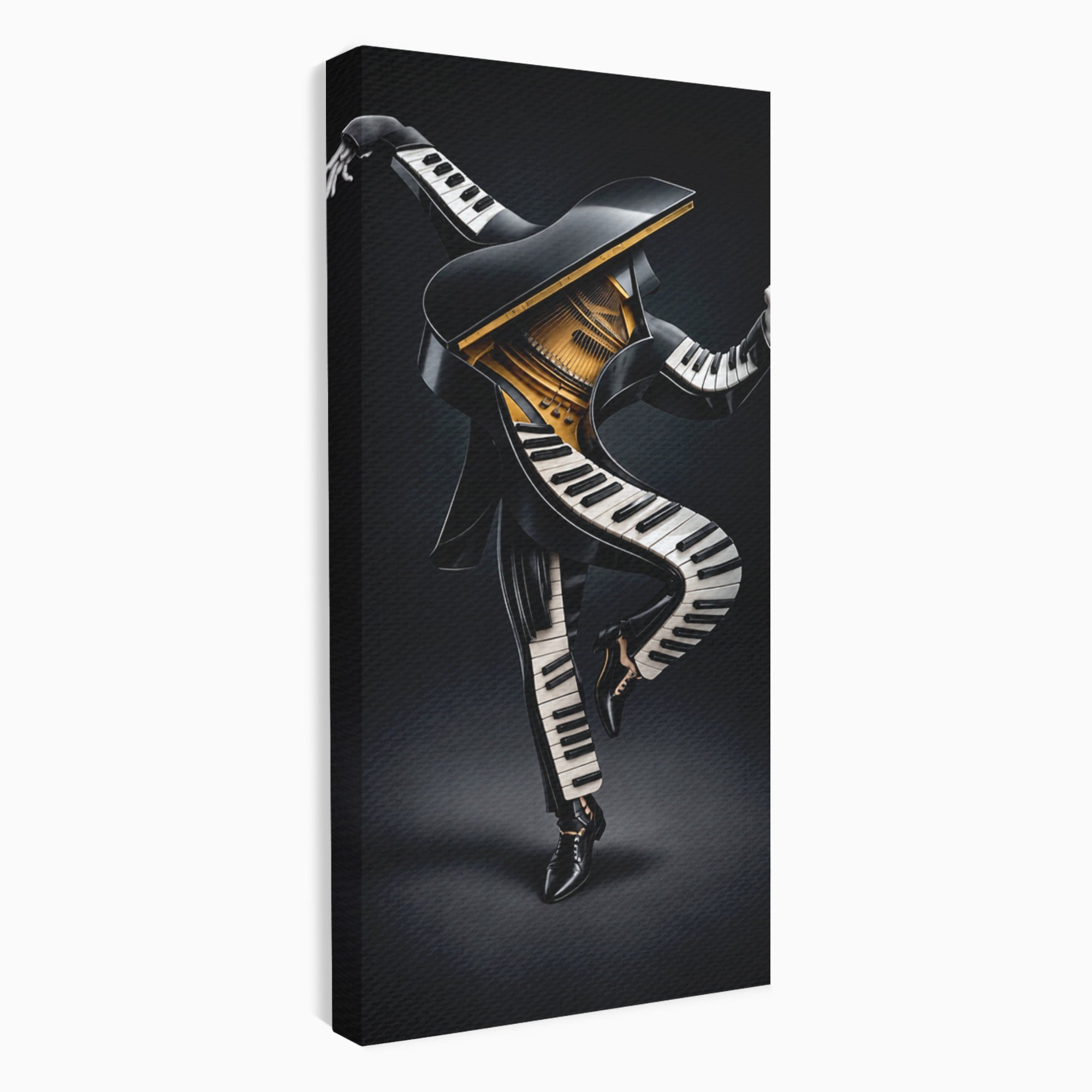 Tablou Canvas Premium LuxCanva® R1053, Dansatorul Pian, Pian, Dansator, Muzica, Arta Contemporana, Living, Culori Vibrante