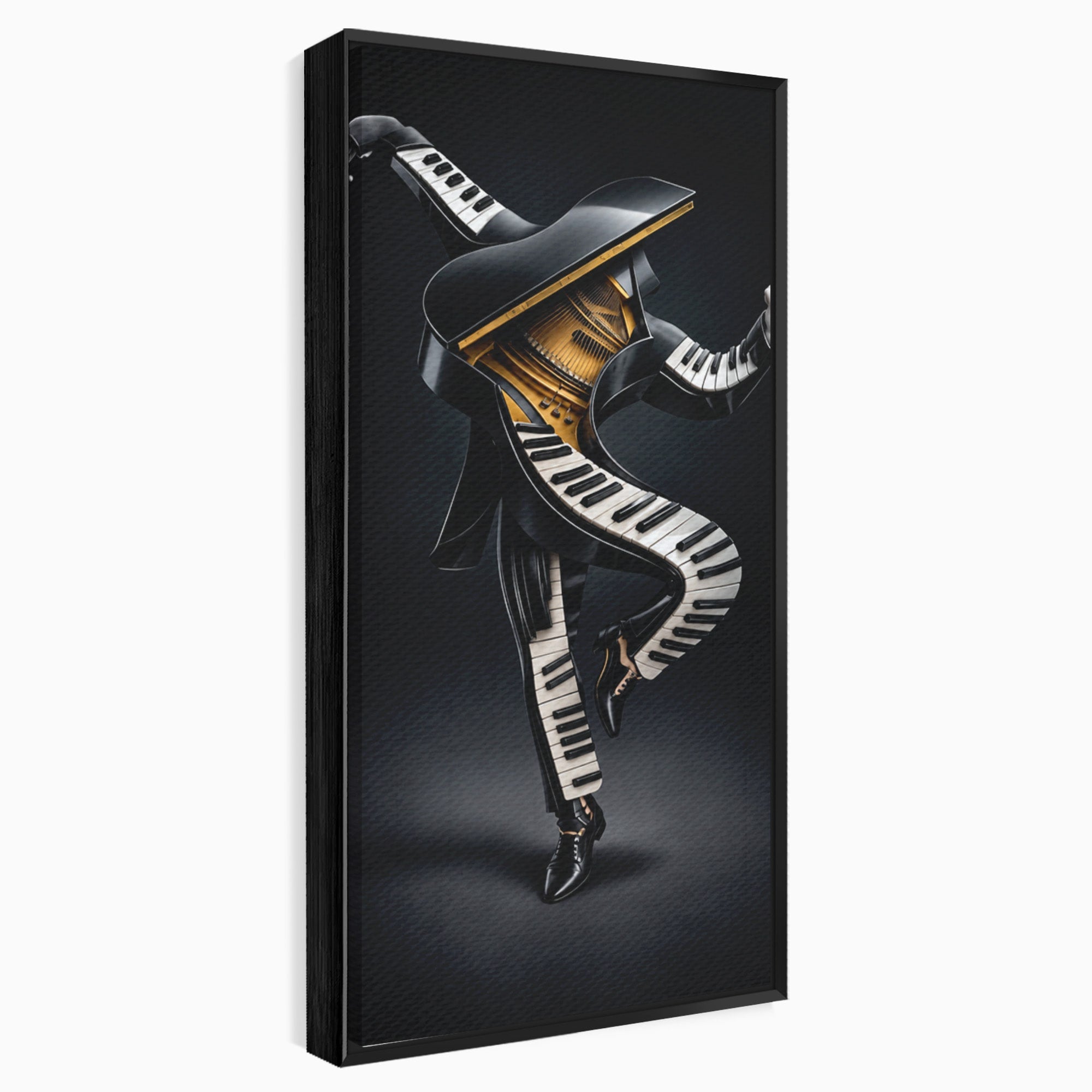 Tablou Canvas Premium LuxCanva® R1053, Dansatorul Pian, Pian, Dansator, Muzica, Arta Contemporana, Living, Culori Vibrante