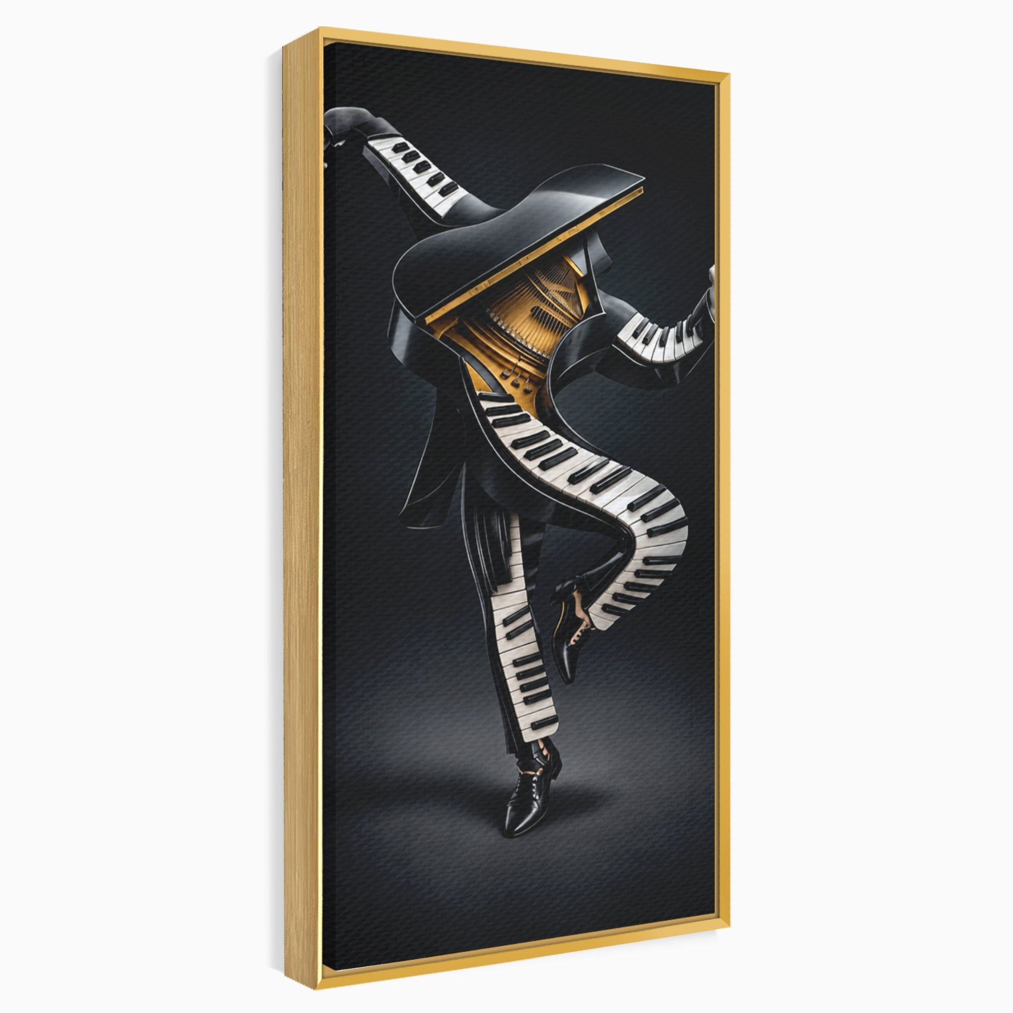Tablou Canvas Premium LuxCanva® R1053, Dansatorul Pian, Pian, Dansator, Muzica, Arta Contemporana, Living, Culori Vibrante