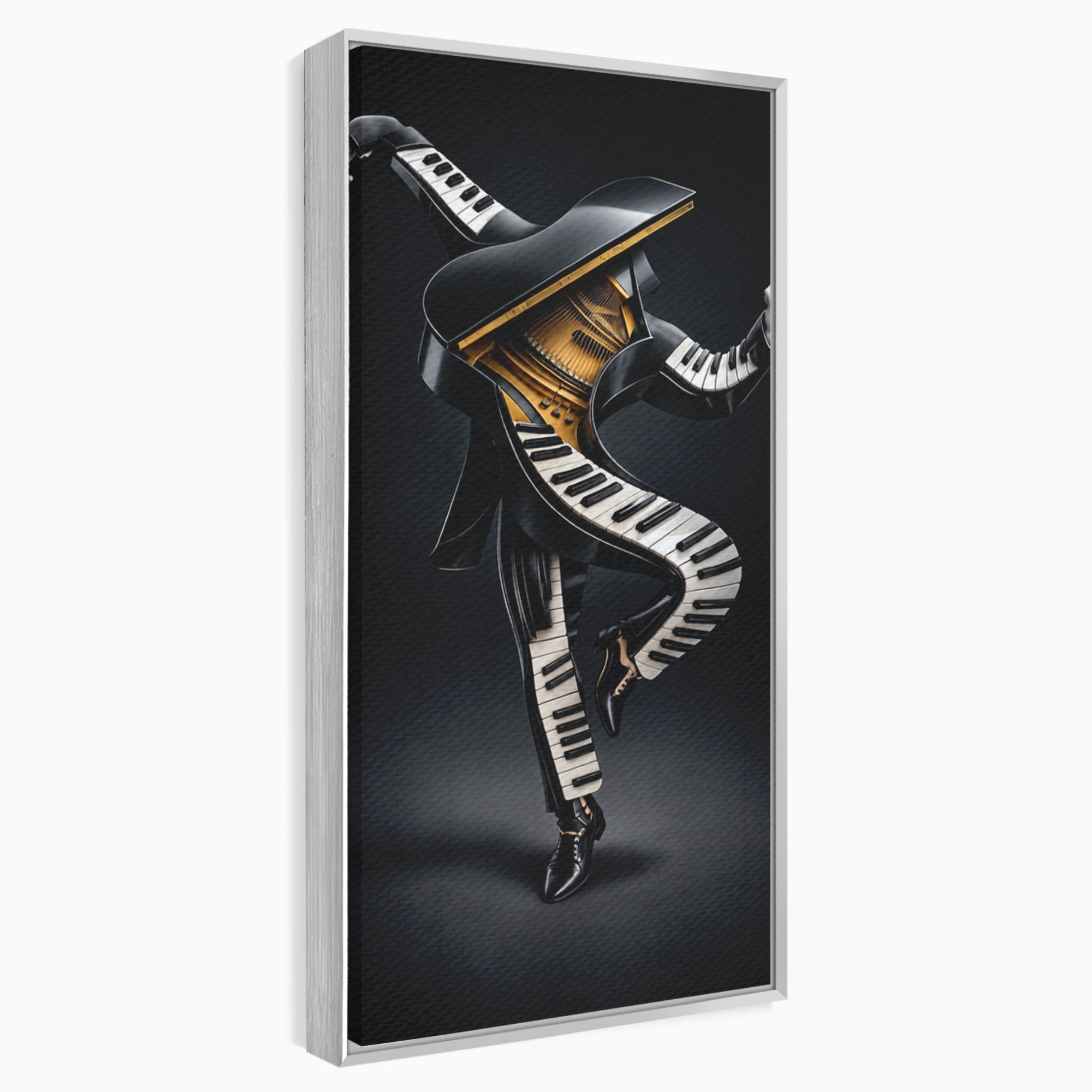 Tablou Canvas Premium LuxCanva® R1053, Dansatorul Pian, Pian, Dansator, Muzica, Arta Contemporana, Living, Culori Vibrante