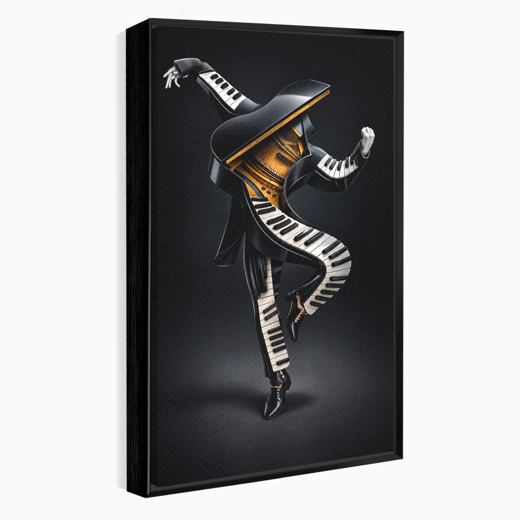 Tablou Canvas Premium LuxCanva® R1053, Dansatorul Pian, Pian, Dansator, Muzica, Arta Contemporana, Living, Culori Vibrante