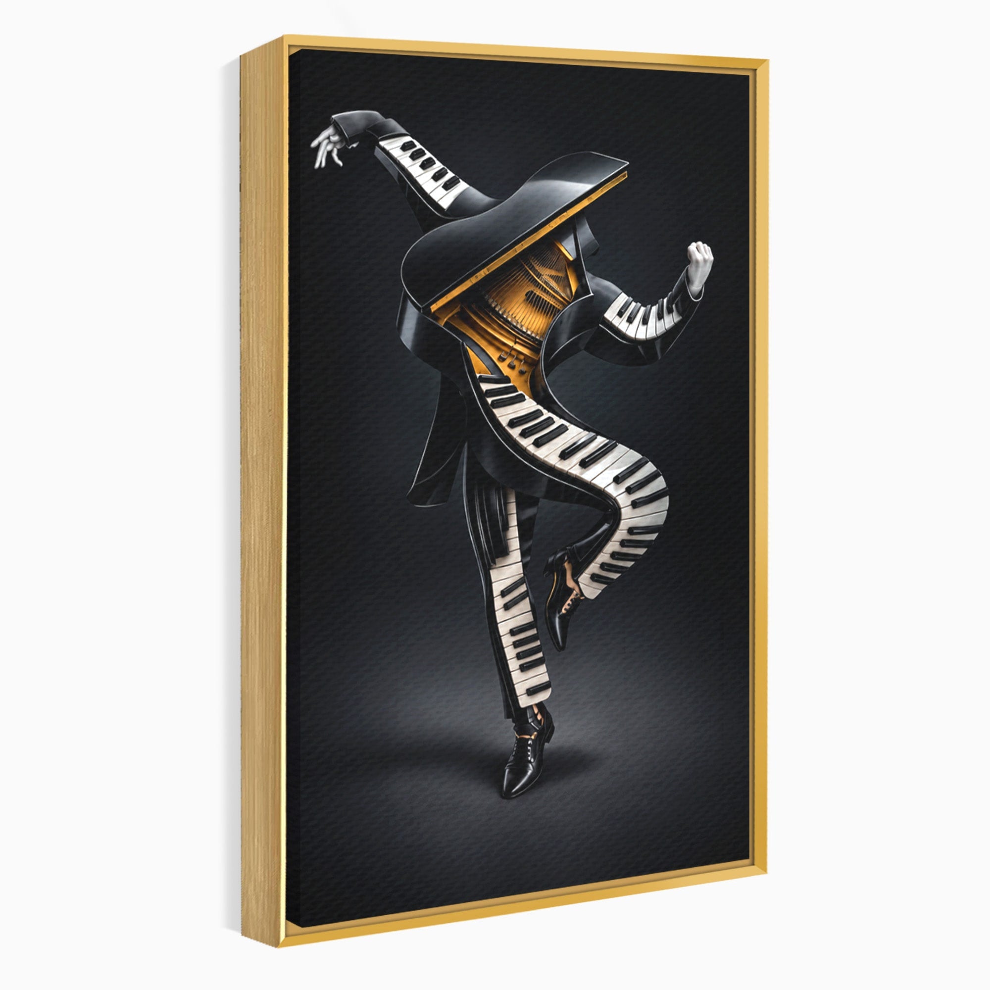 Tablou Canvas Premium LuxCanva® R1053, Dansatorul Pian, Pian, Dansator, Muzica, Arta Contemporana, Living, Culori Vibrante