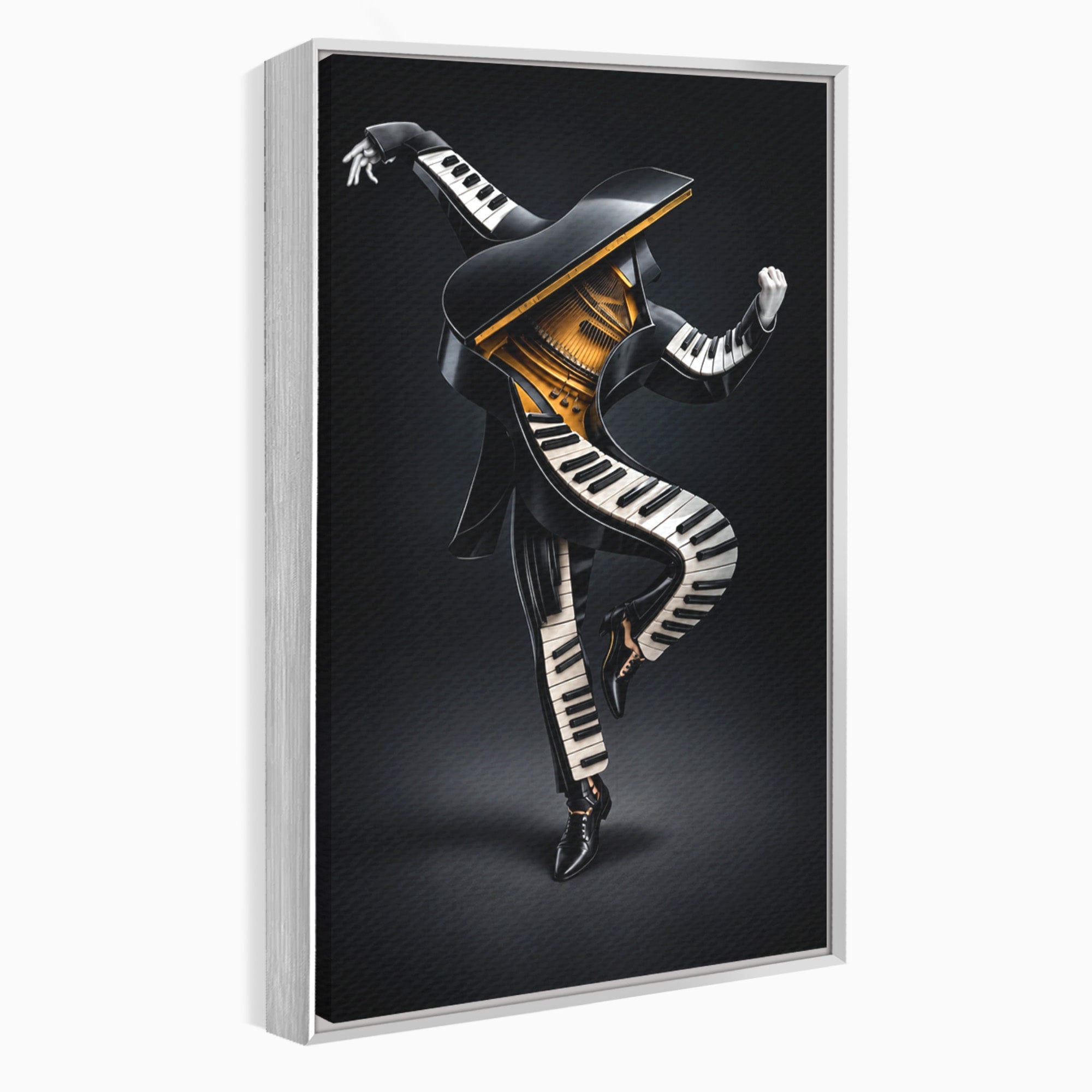 Tablou Canvas Premium LuxCanva® R1053, Dansatorul Pian, Pian, Dansator, Muzica, Arta Contemporana, Living, Culori Vibrante