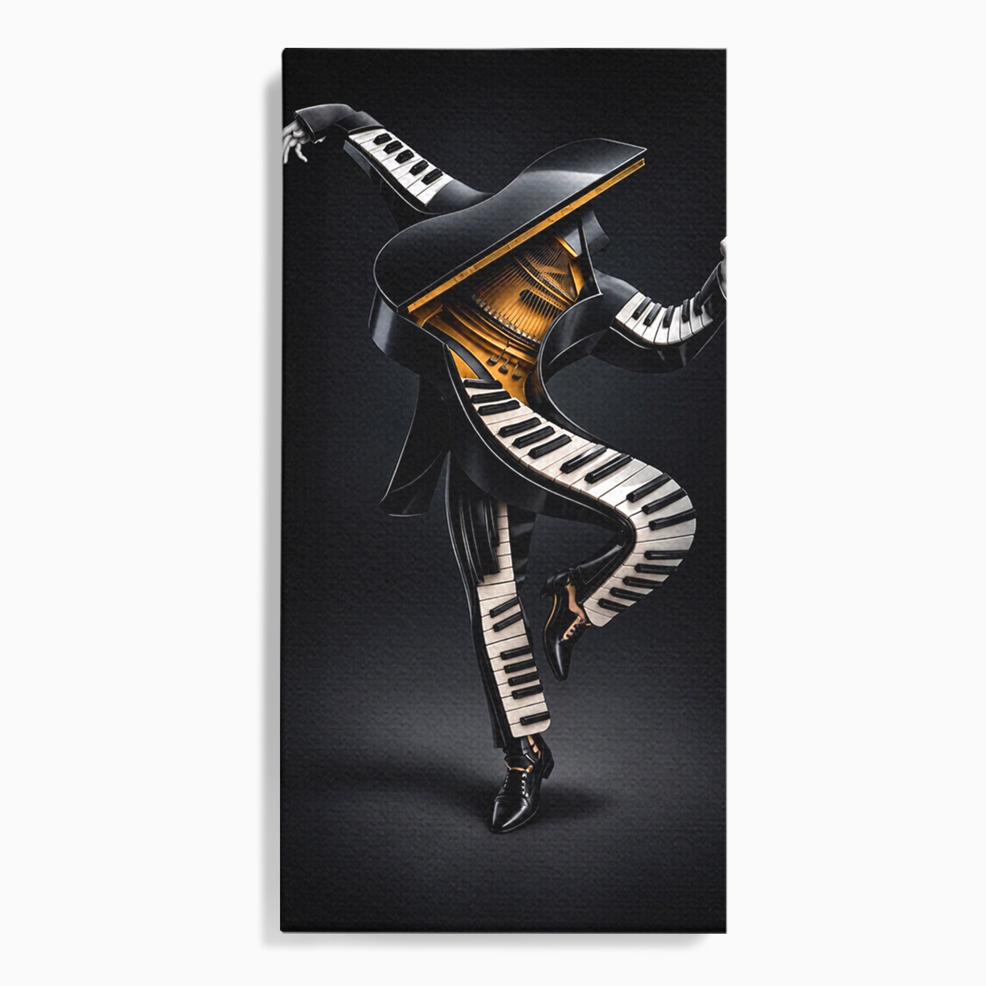 Tablou Canvas Premium LuxCanva® R1053, Dansatorul Pian, Pian, Dansator, Muzica, Arta Contemporana, Living, Culori Vibrante