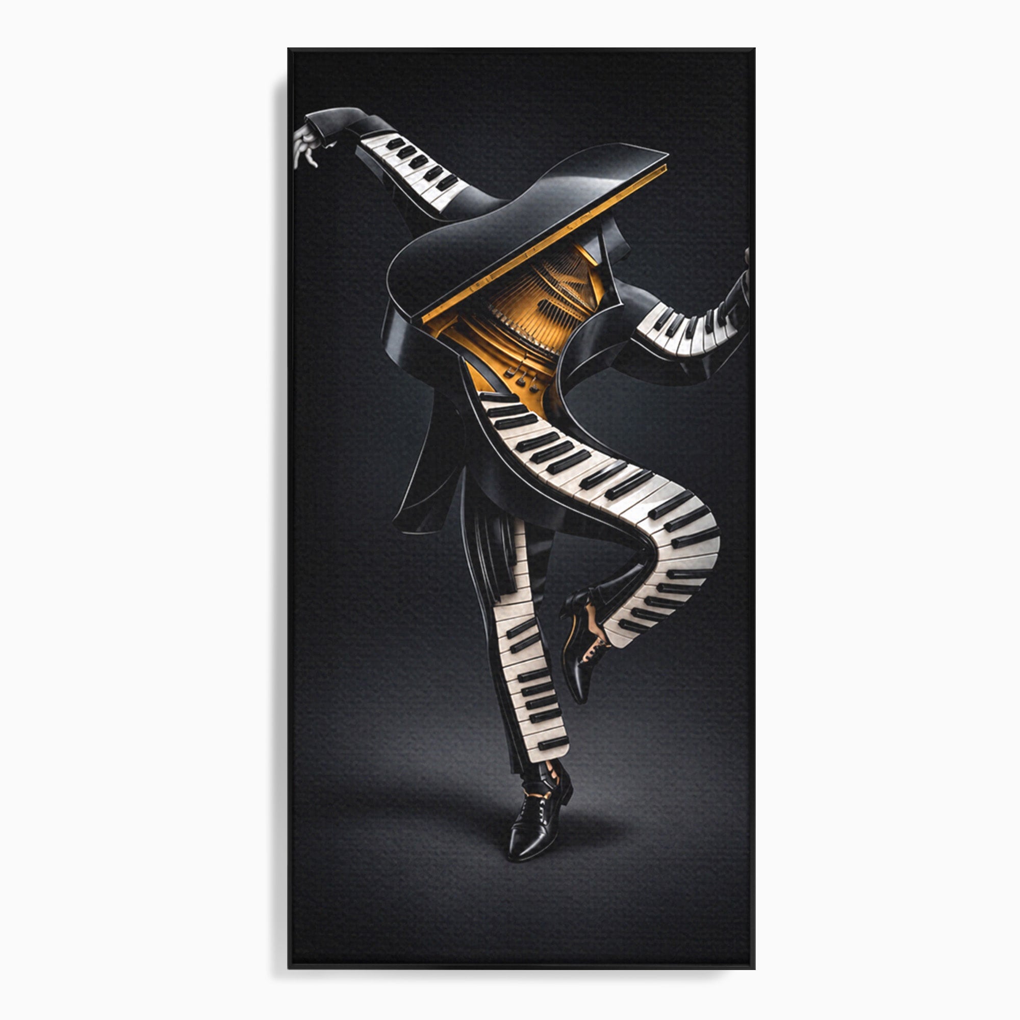 Tablou Canvas Premium LuxCanva® R1053, Dansatorul Pian, Pian, Dansator, Muzica, Arta Contemporana, Living, Culori Vibrante