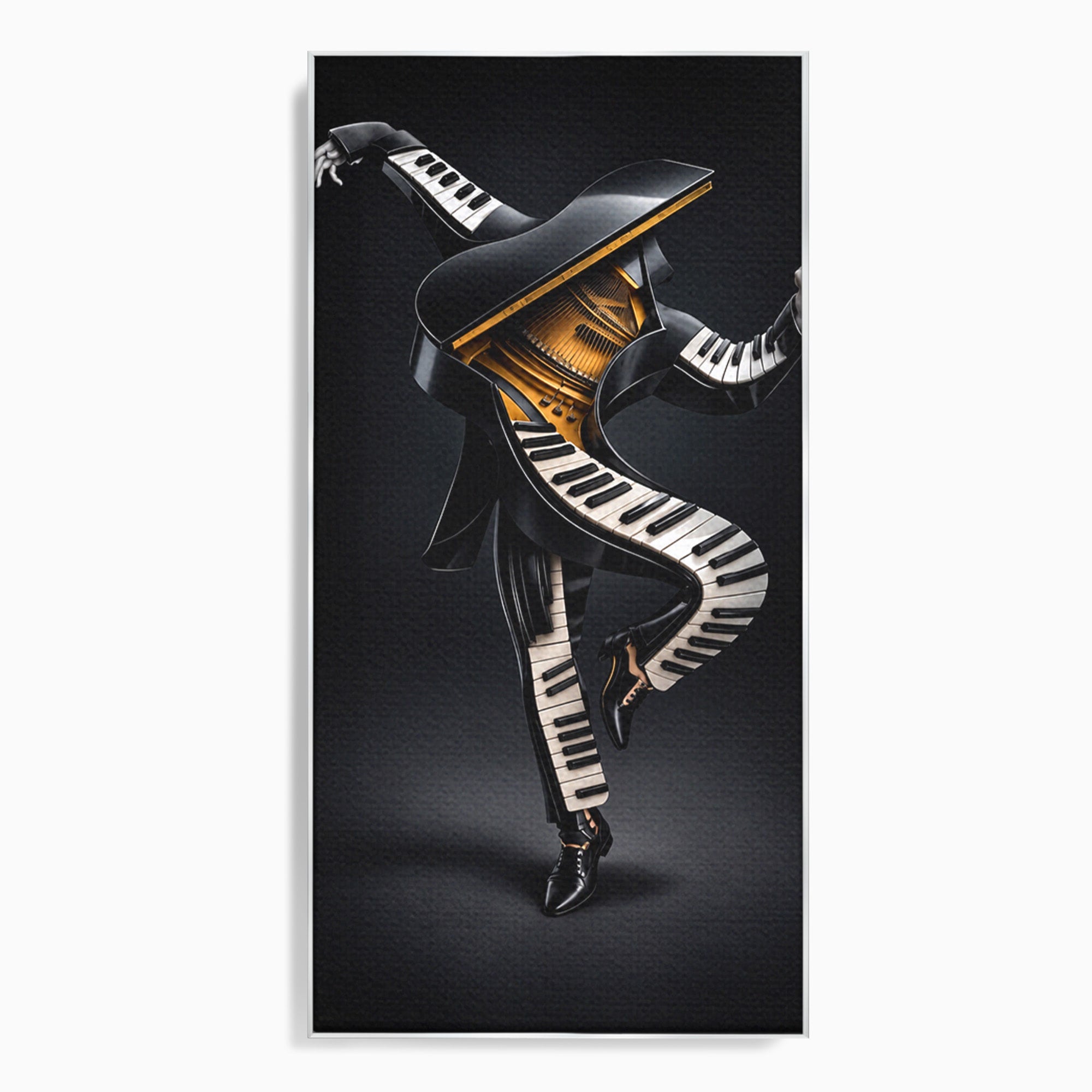 Tablou Canvas Premium LuxCanva® R1053, Dansatorul Pian, Pian, Dansator, Muzica, Arta Contemporana, Living, Culori Vibrante