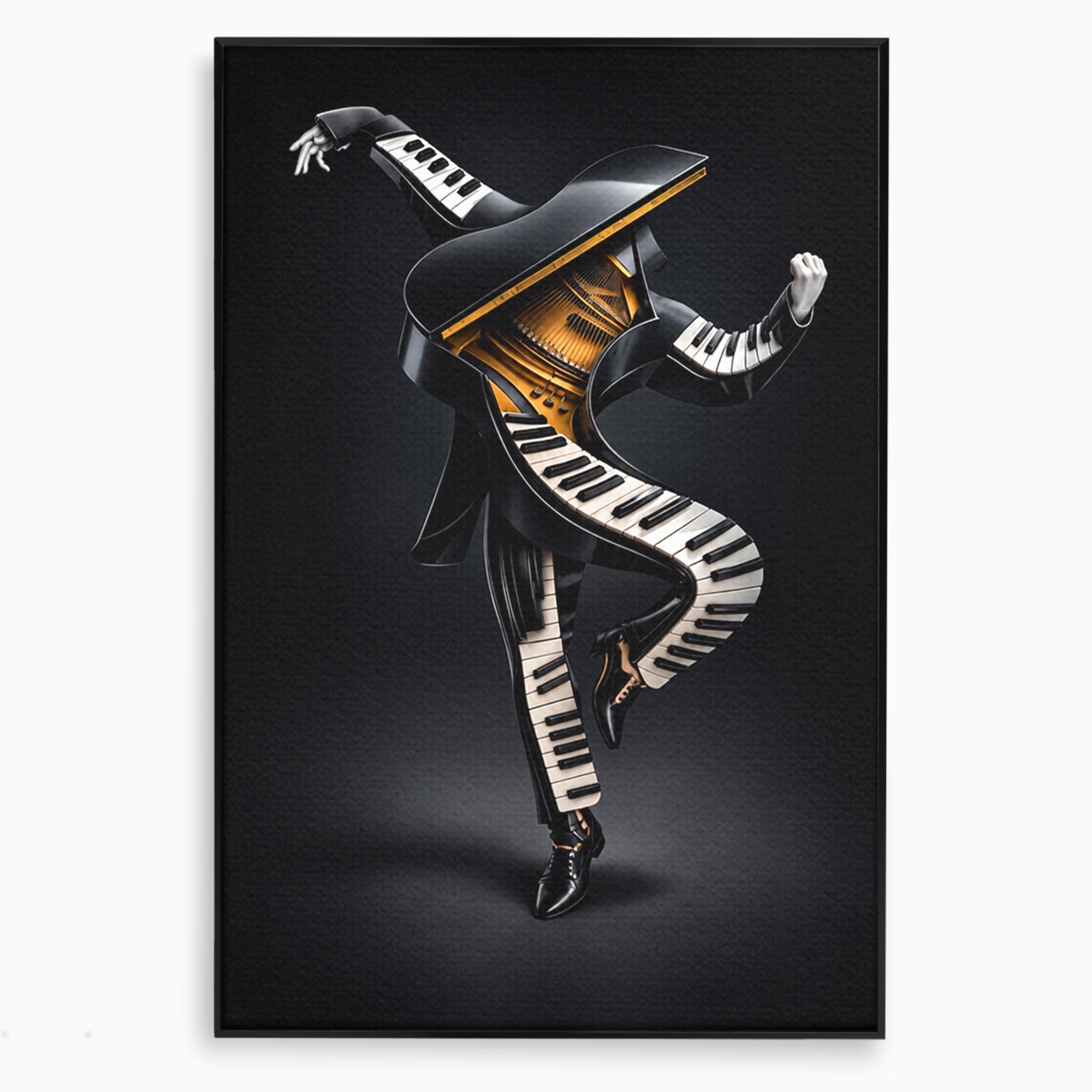 Tablou Canvas Premium LuxCanva® R1053, Dansatorul Pian, Pian, Dansator, Muzica, Arta Contemporana, Living, Culori Vibrante