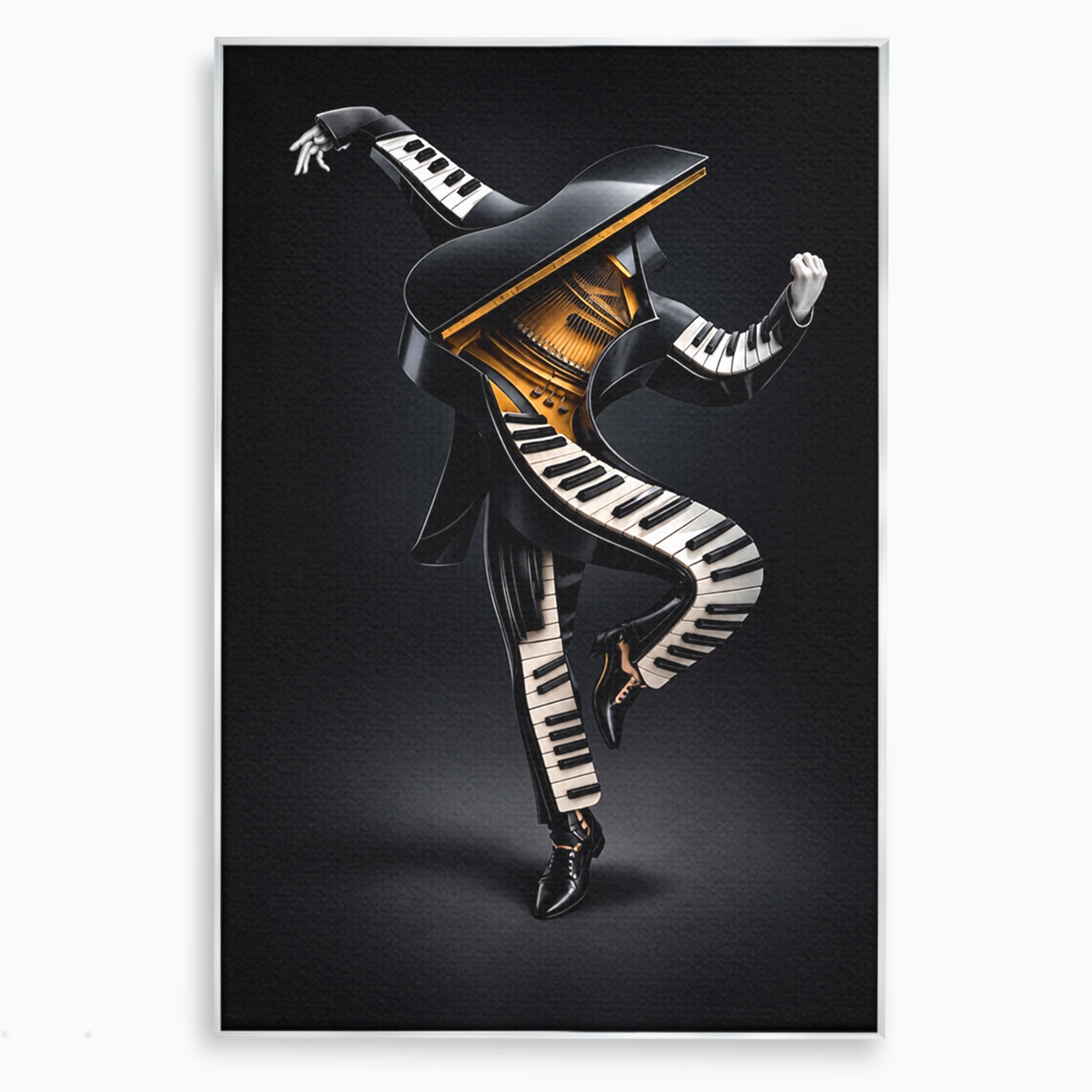Tablou Canvas Premium LuxCanva® R1053, Dansatorul Pian, Pian, Dansator, Muzica, Arta Contemporana, Living, Culori Vibrante