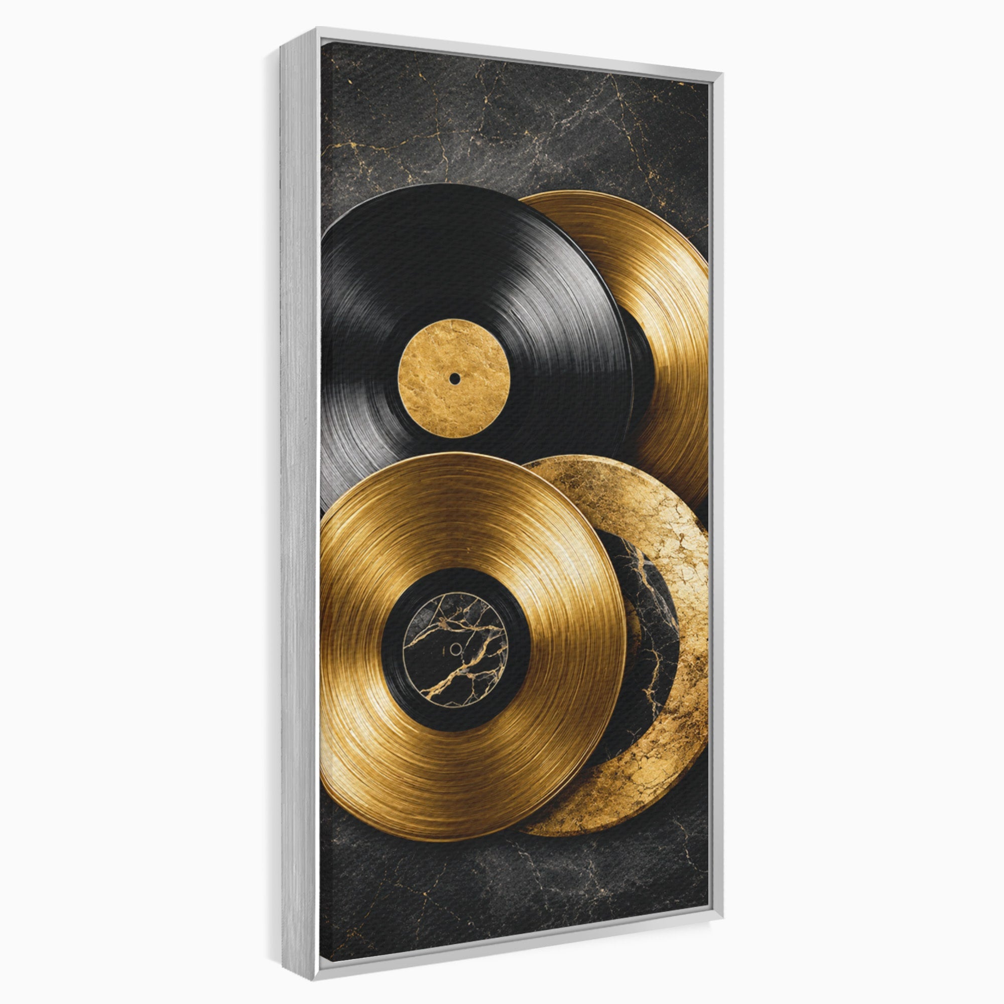 Tablou Canvas Premium LuxCanva® R1054, Viniluri Aurii, Viniluri, Muzica, Retro, Birou, Living, Culori Vibrante