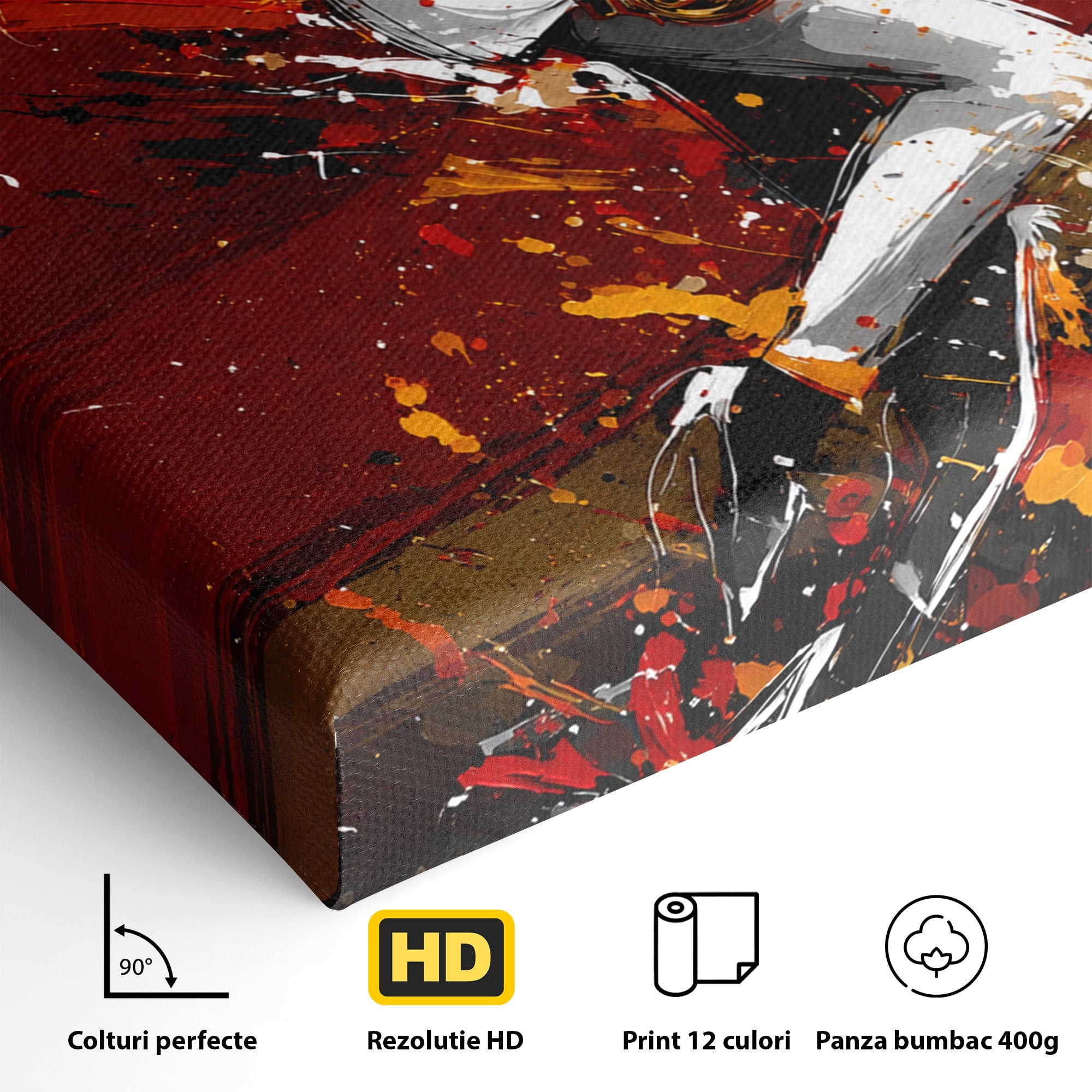 Tablou Canvas Premium LuxCanva® R1055, Saxofonistul Dinamic, Muzica, Saxofon, Arta Abstracta, Energetic, Living, Culori Vibrante