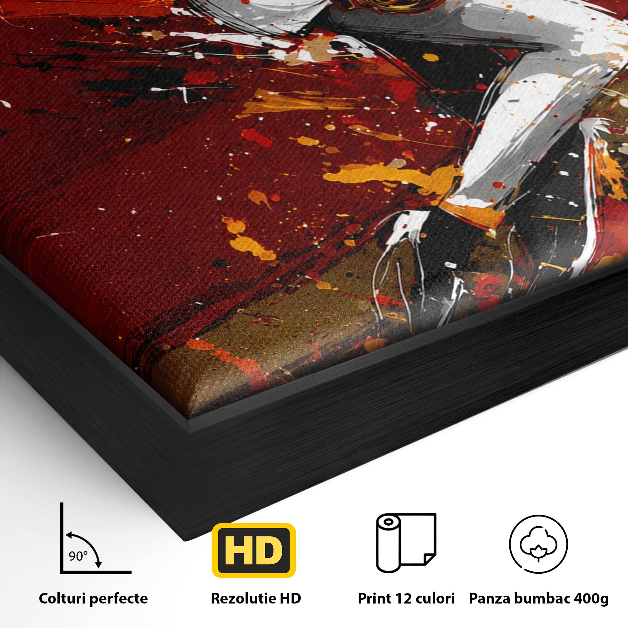 Tablou Canvas Premium LuxCanva® R1055, Saxofonistul Dinamic, Muzica, Saxofon, Arta Abstracta, Energetic, Living, Culori Vibrante