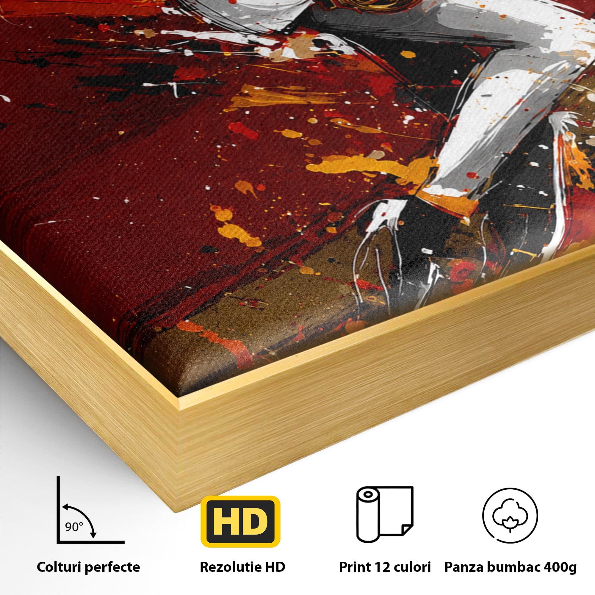 Tablou Canvas Premium LuxCanva® R1055, Saxofonistul Dinamic, Muzica, Saxofon, Arta Abstracta, Energetic, Living, Culori Vibrante