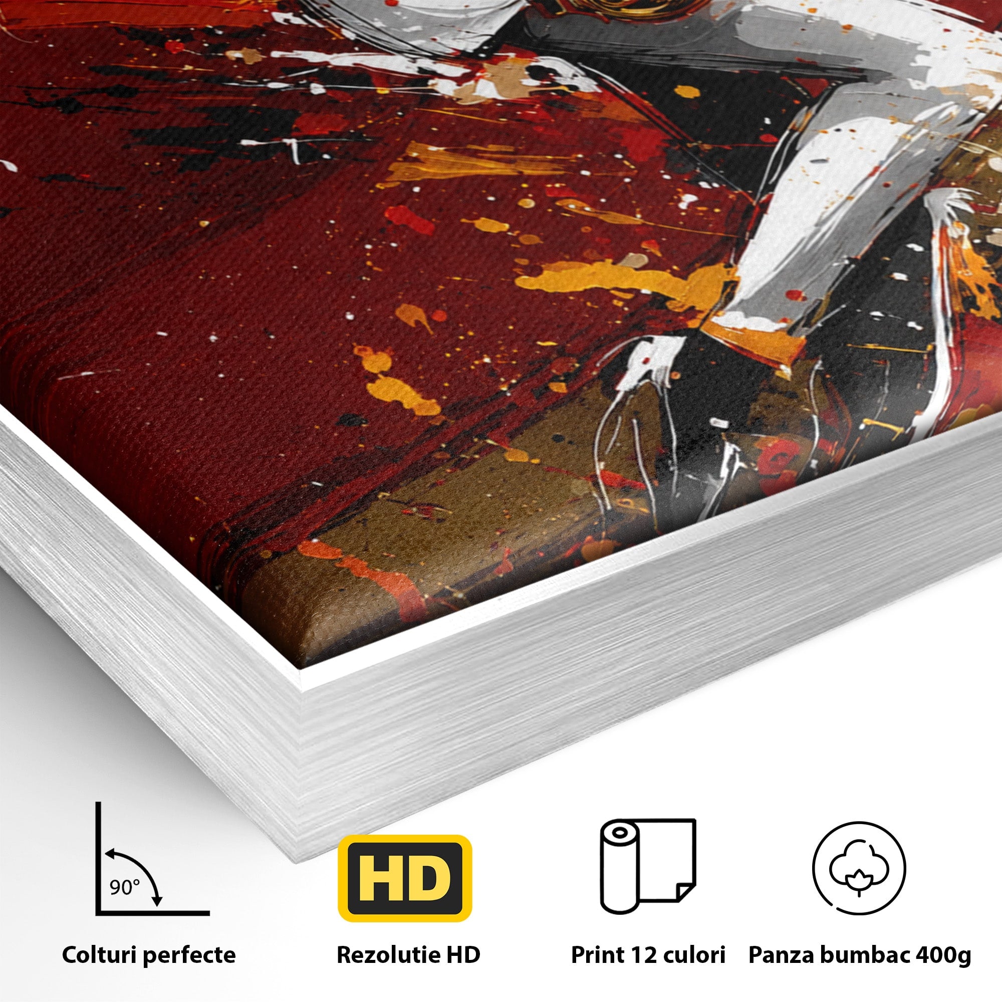 Tablou Canvas Premium LuxCanva® R1055, Saxofonistul Dinamic, Muzica, Saxofon, Arta Abstracta, Energetic, Living, Culori Vibrante