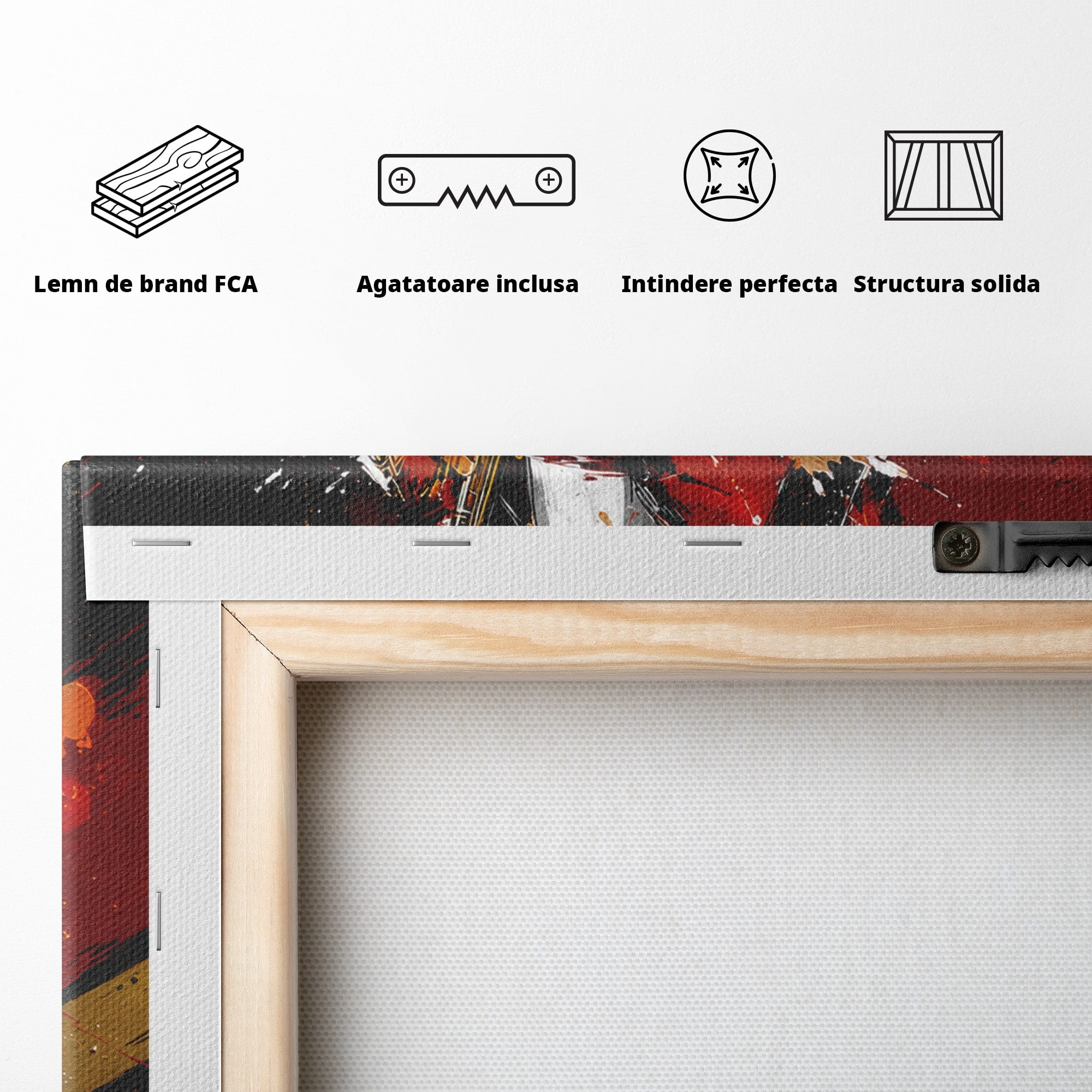 Tablou Canvas Premium LuxCanva® R1055, Saxofonistul Dinamic, Muzica, Saxofon, Arta Abstracta, Energetic, Living, Culori Vibrante