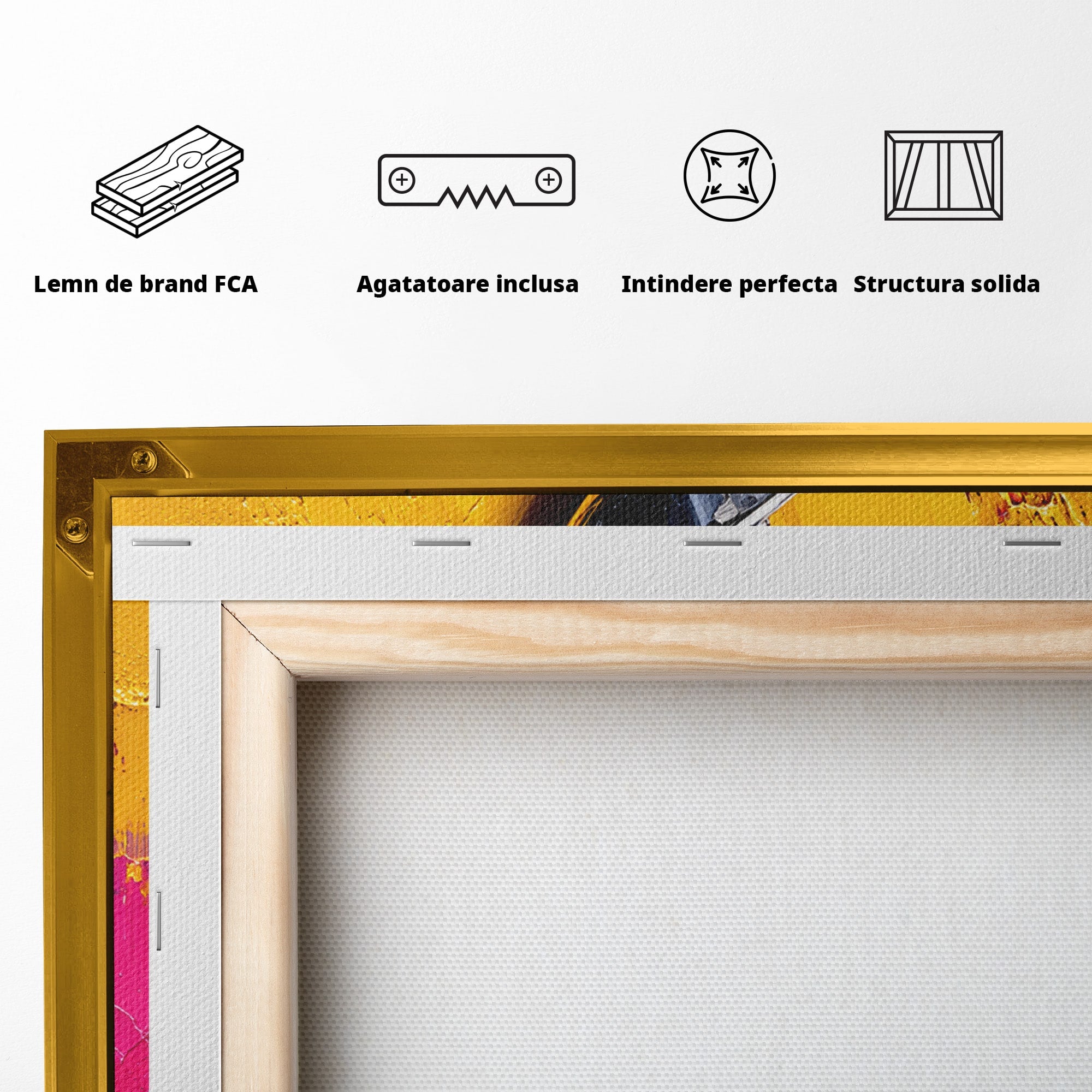 Tablou Canvas Premium LuxCanva® R1056, Cheie Sol Cromatica, Muzica, Arta Abstracta, Living, Culori Intense, Note Muzicale, Culori Vibrante