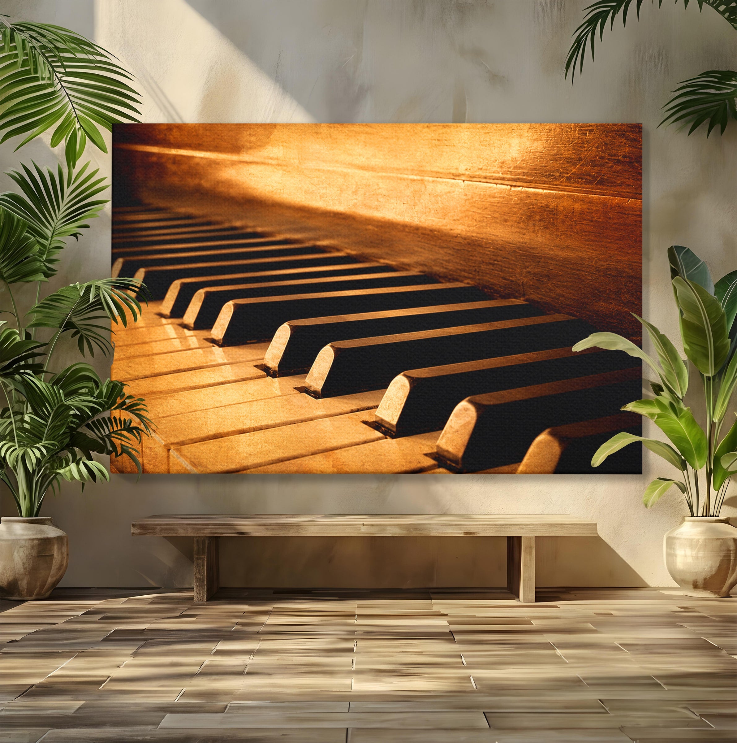 Tablou Canvas Premium LuxCanva® R1057, Pian Vintage, Pian, Muzica, Vintage, Arta, Birou, Living, Culori Vibrante