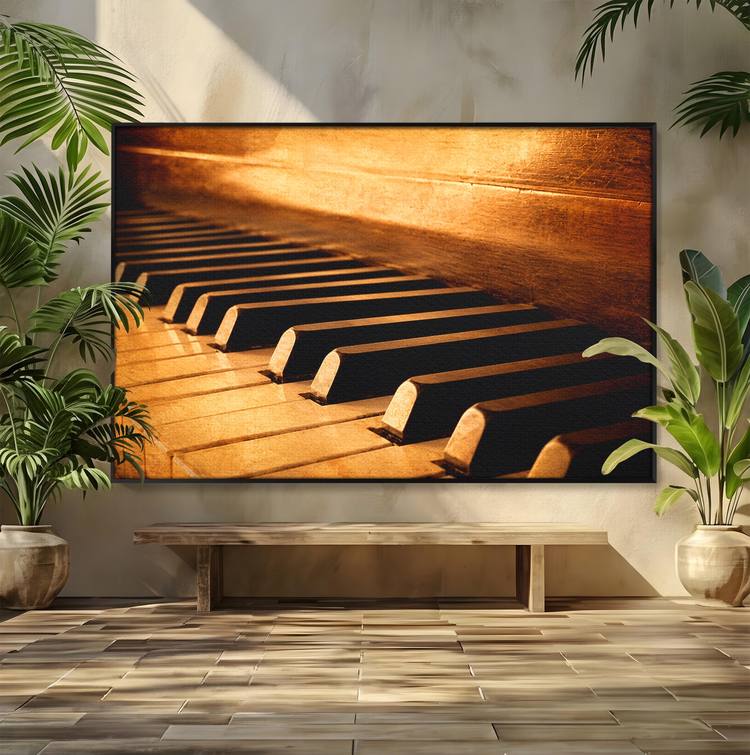 Tablou Canvas Premium LuxCanva® R1057, Pian Vintage, Pian, Muzica, Vintage, Arta, Birou, Living, Culori Vibrante