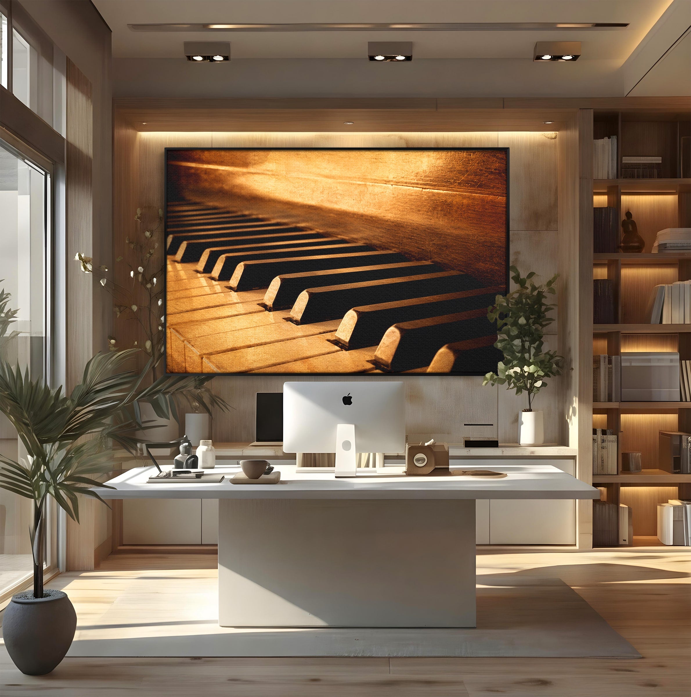 Tablou Canvas Premium LuxCanva® R1057, Pian Vintage, Pian, Muzica, Vintage, Arta, Birou, Living, Culori Vibrante