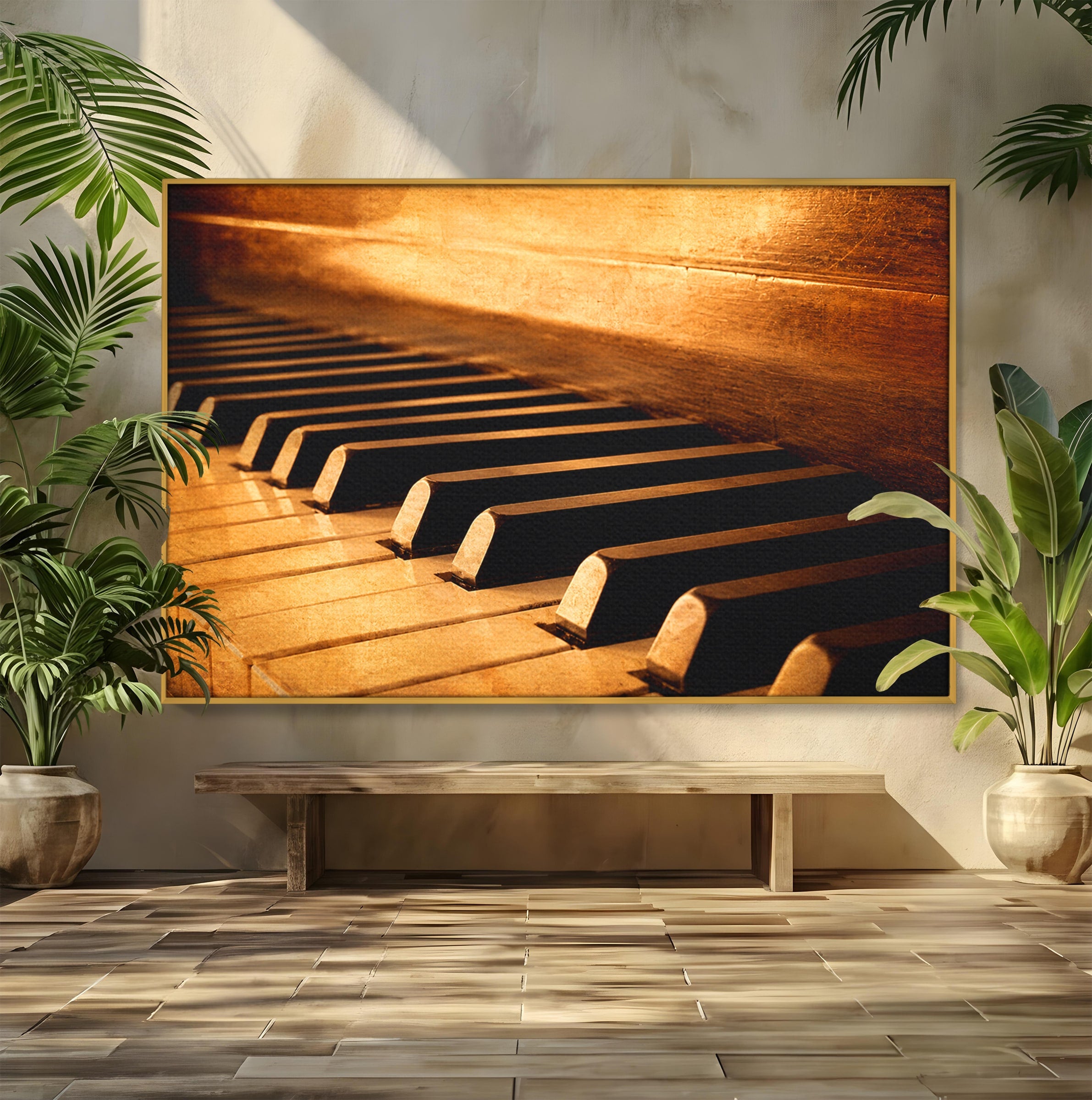 Tablou Canvas Premium LuxCanva® R1057, Pian Vintage, Pian, Muzica, Vintage, Arta, Birou, Living, Culori Vibrante