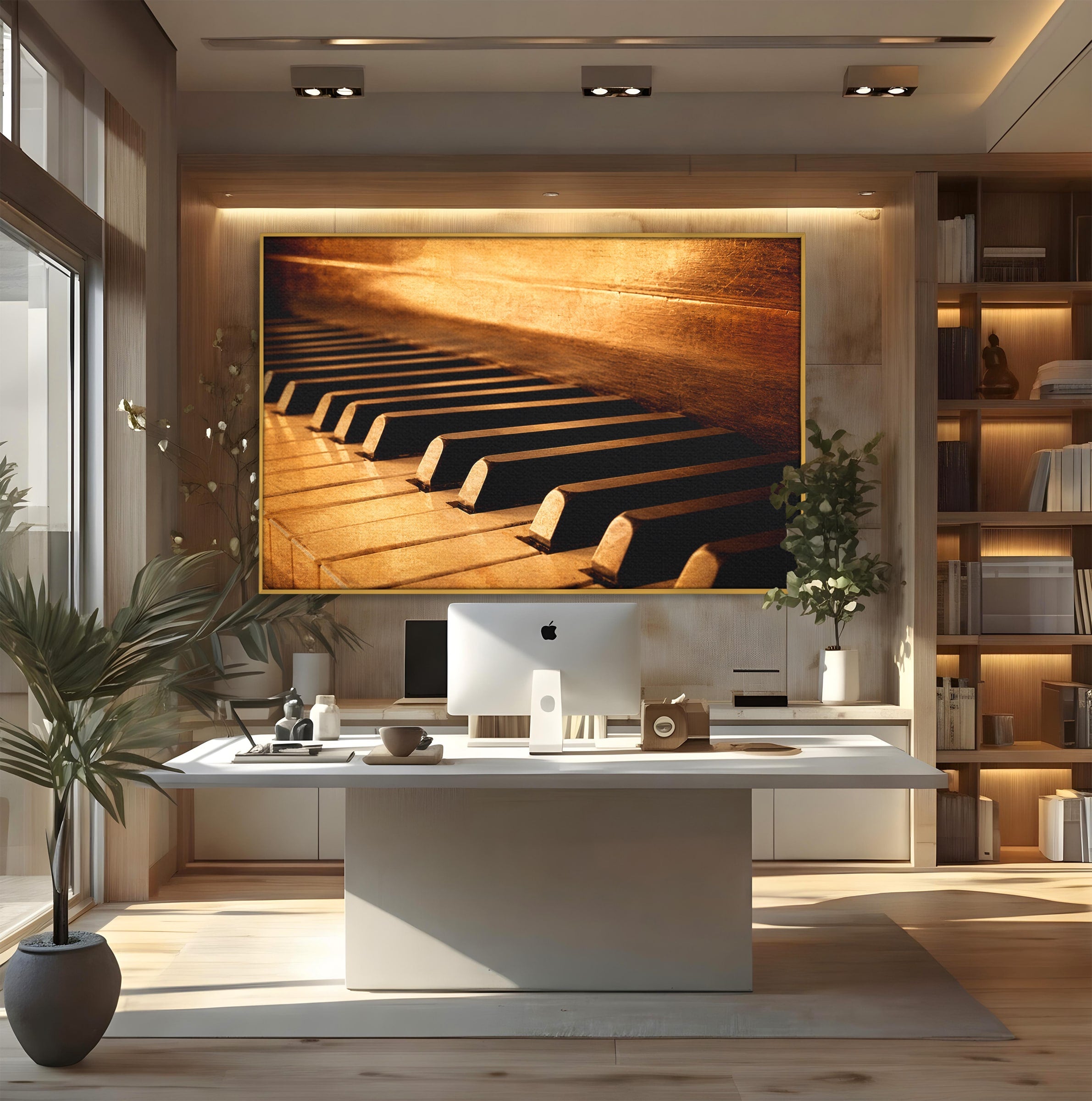 Tablou Canvas Premium LuxCanva® R1057, Pian Vintage, Pian, Muzica, Vintage, Arta, Birou, Living, Culori Vibrante
