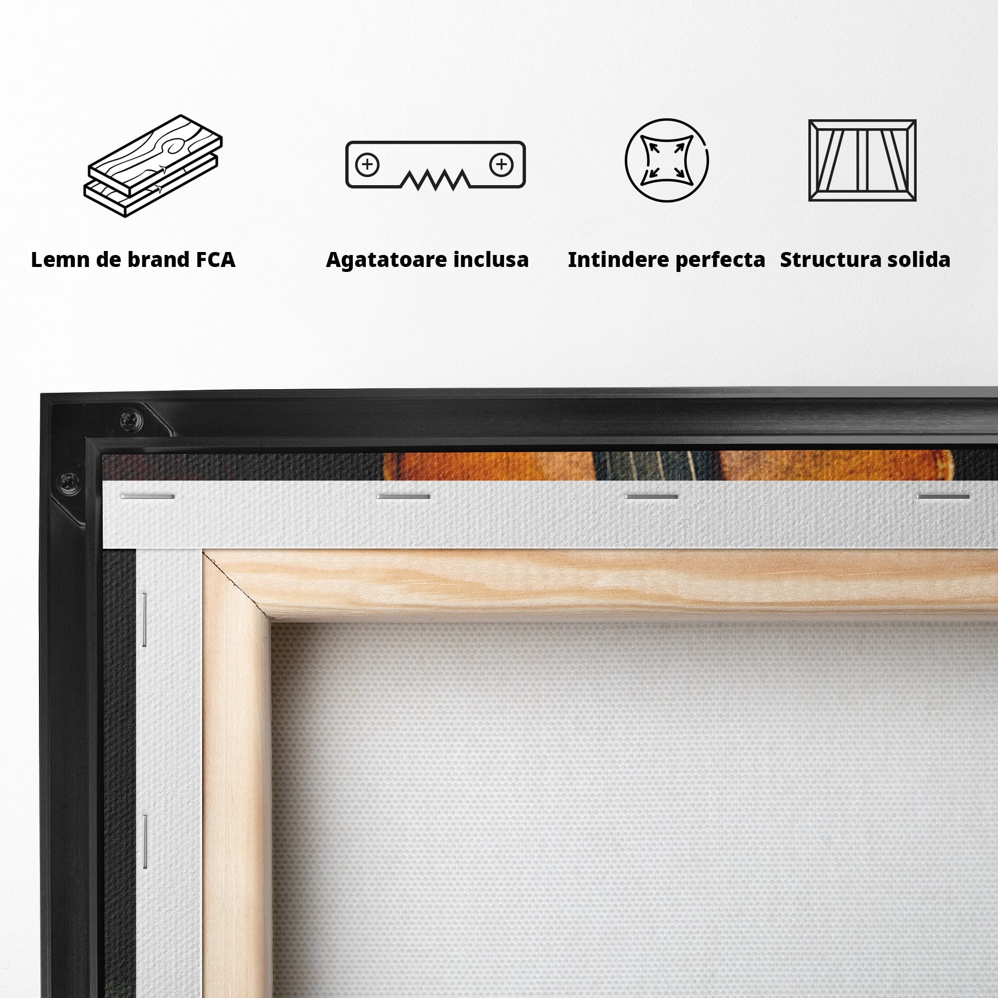 Tablou Canvas Premium LuxCanva® R1058, Vioara Pe Pian, Vioara, Pian, Muzica, Vintage, Living, Birou, Culori Vibrante