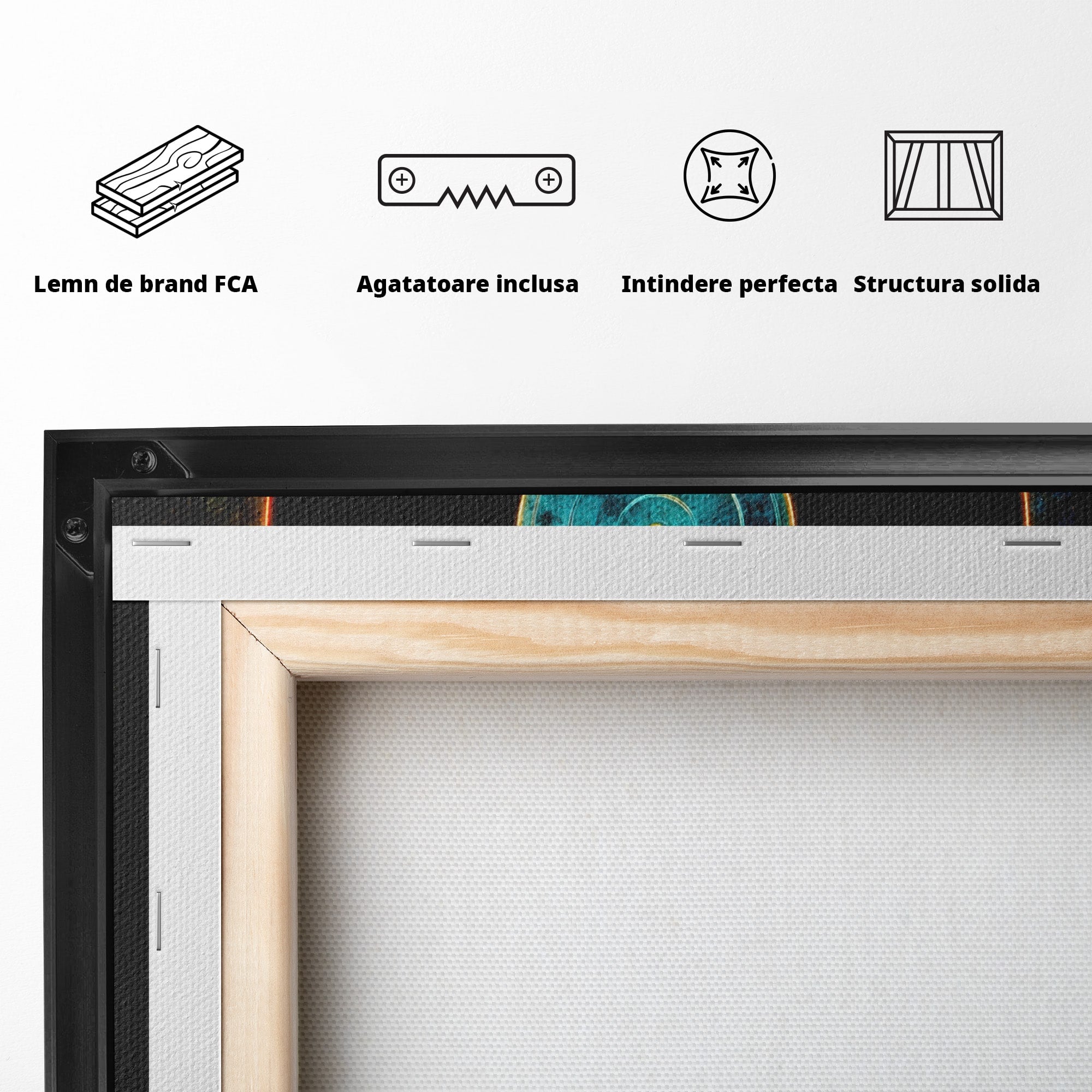 Tablou Canvas Premium LuxCanva® R1059, Vinil Cosmic, Vinil, Muzica, Arta Digitala, Maini, Living, Culori Vibrante