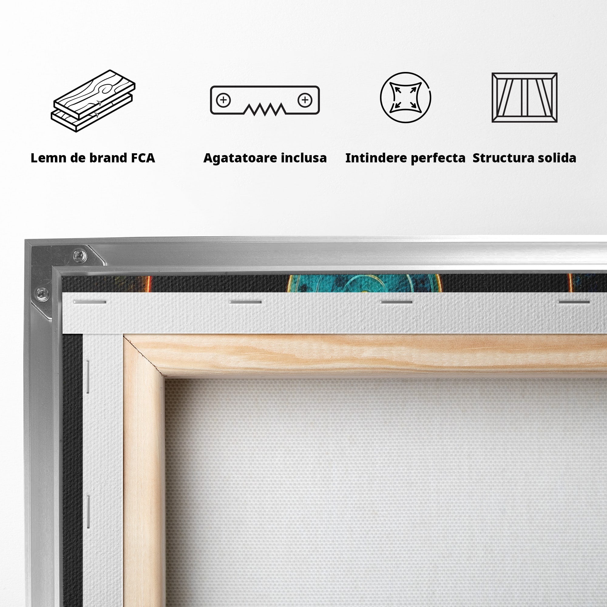 Tablou Canvas Premium LuxCanva® R1059, Vinil Cosmic, Vinil, Muzica, Arta Digitala, Maini, Living, Culori Vibrante