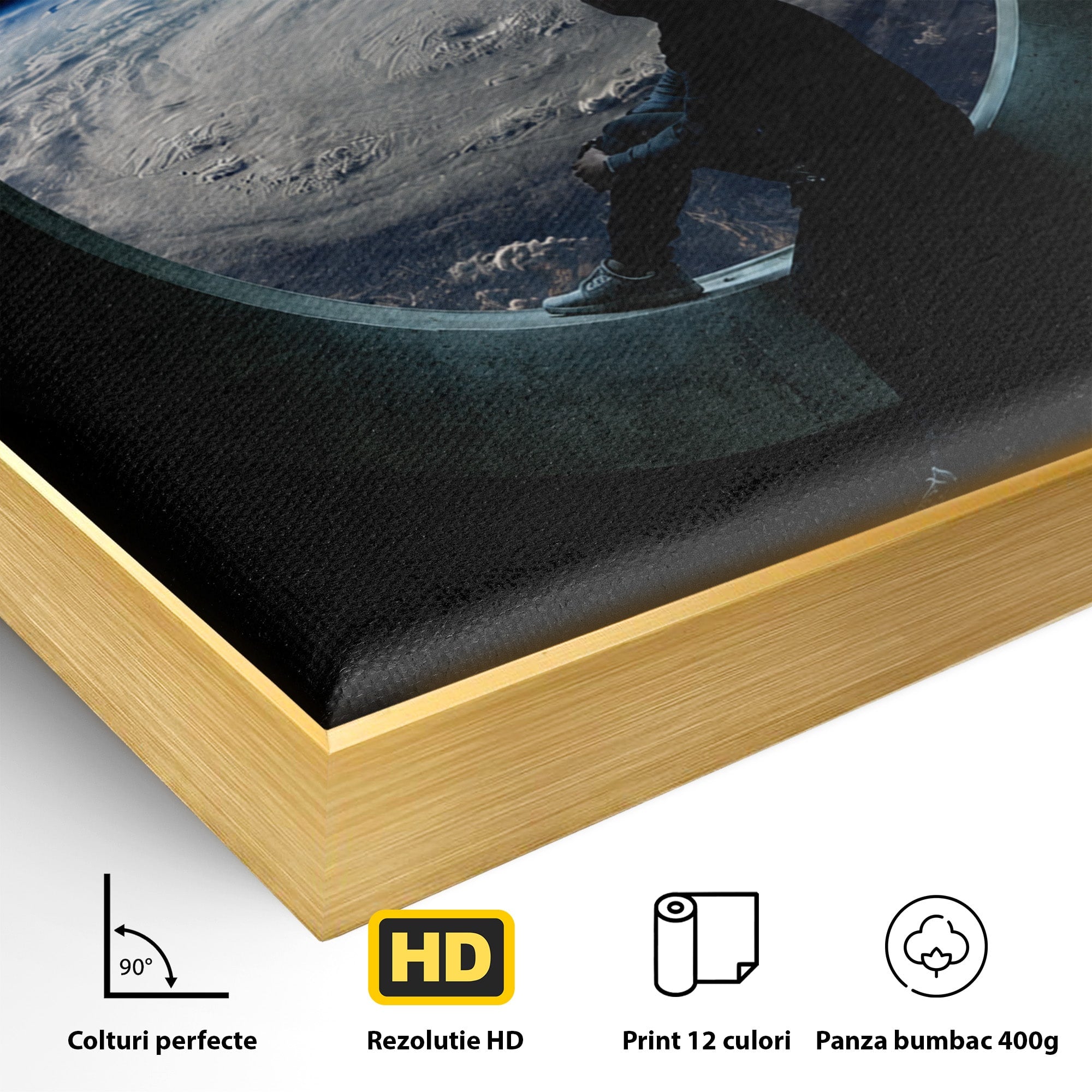 Tablou Canvas Premium LuxCanva® S1000, Privind Spre Univers, Univers, Spatiu, Astronomie, Contemplare, Dormitor, Culori Vibrante
