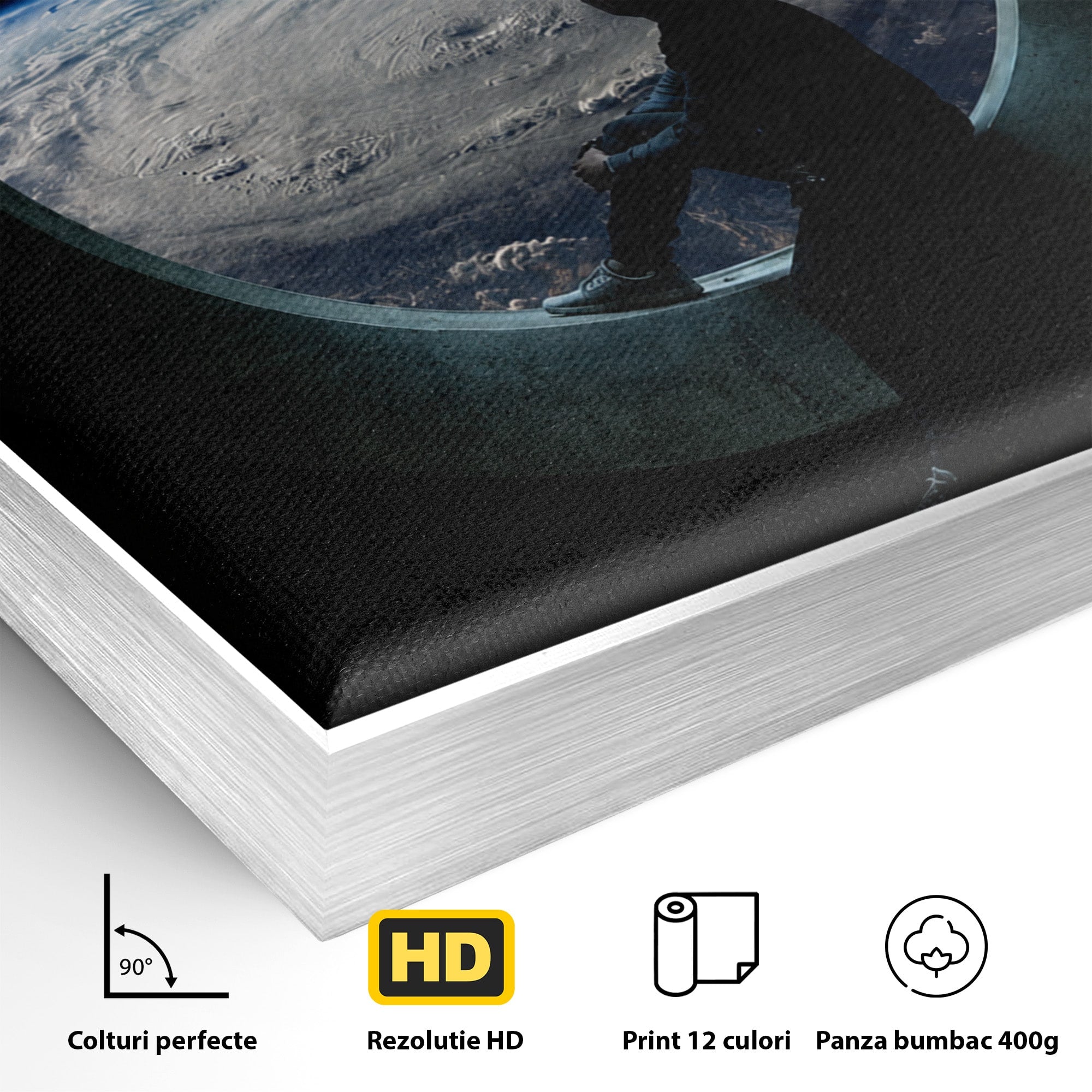 Tablou Canvas Premium LuxCanva® S1000, Privind Spre Univers, Univers, Spatiu, Astronomie, Contemplare, Dormitor, Culori Vibrante