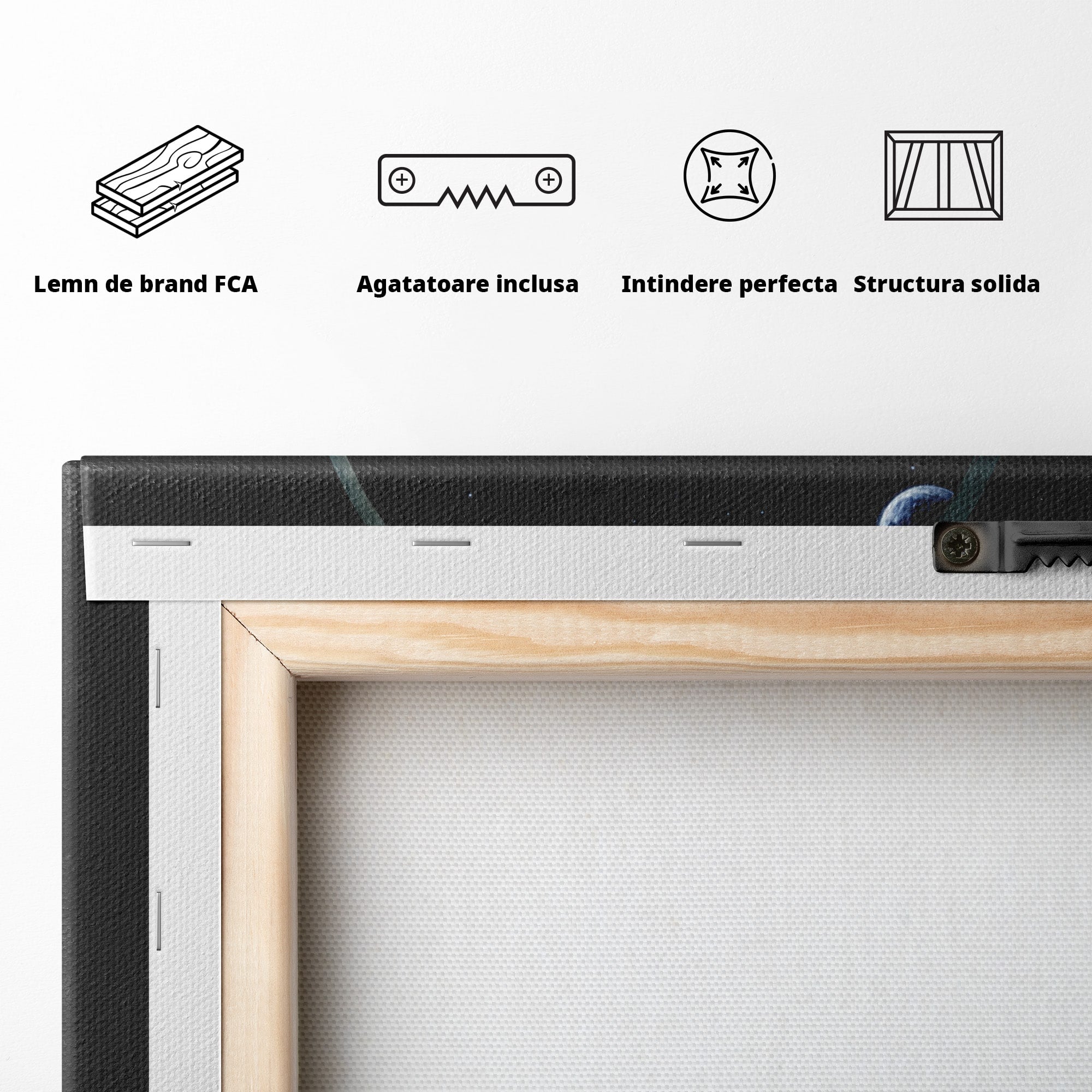 Tablou Canvas Premium LuxCanva® S1000, Privind Spre Univers, Univers, Spatiu, Astronomie, Contemplare, Dormitor, Culori Vibrante