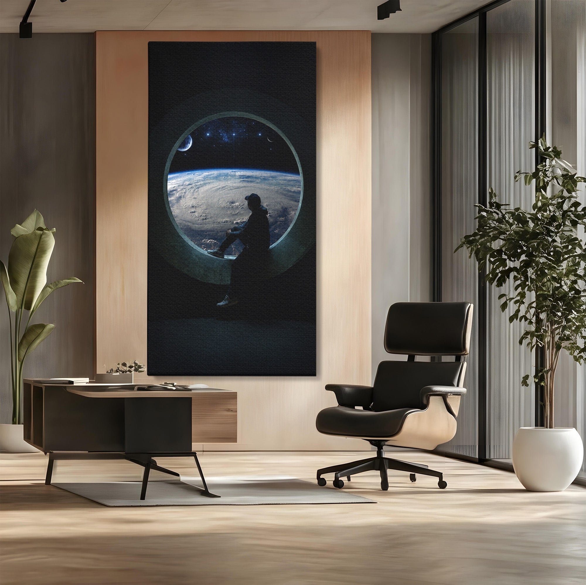 Tablou Canvas Premium LuxCanva® S1000, Privind Spre Univers, Univers, Spatiu, Astronomie, Contemplare, Dormitor, Culori Vibrante