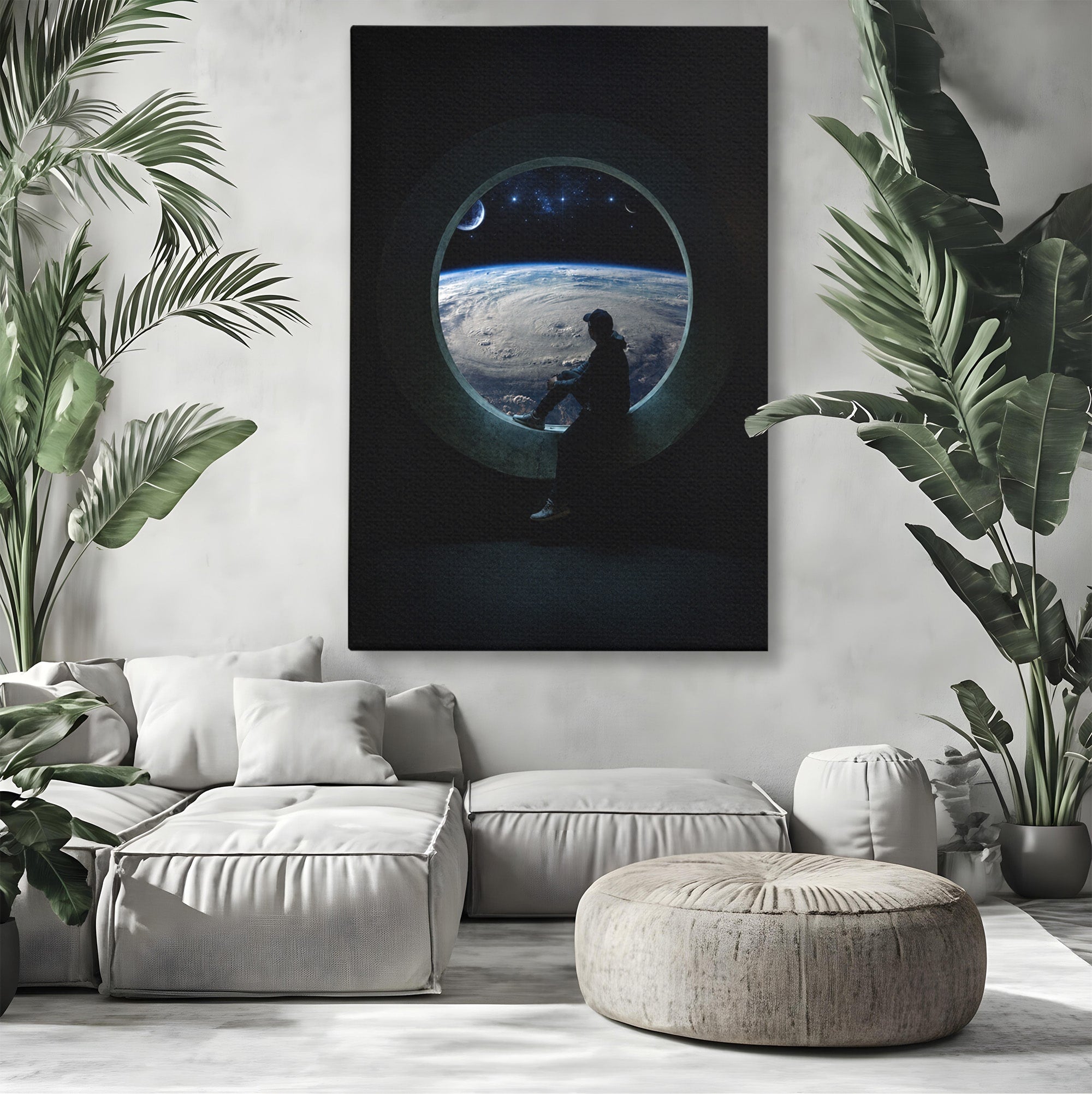Tablou Canvas Premium LuxCanva® S1000, Privind Spre Univers, Univers, Spatiu, Astronomie, Contemplare, Dormitor, Culori Vibrante