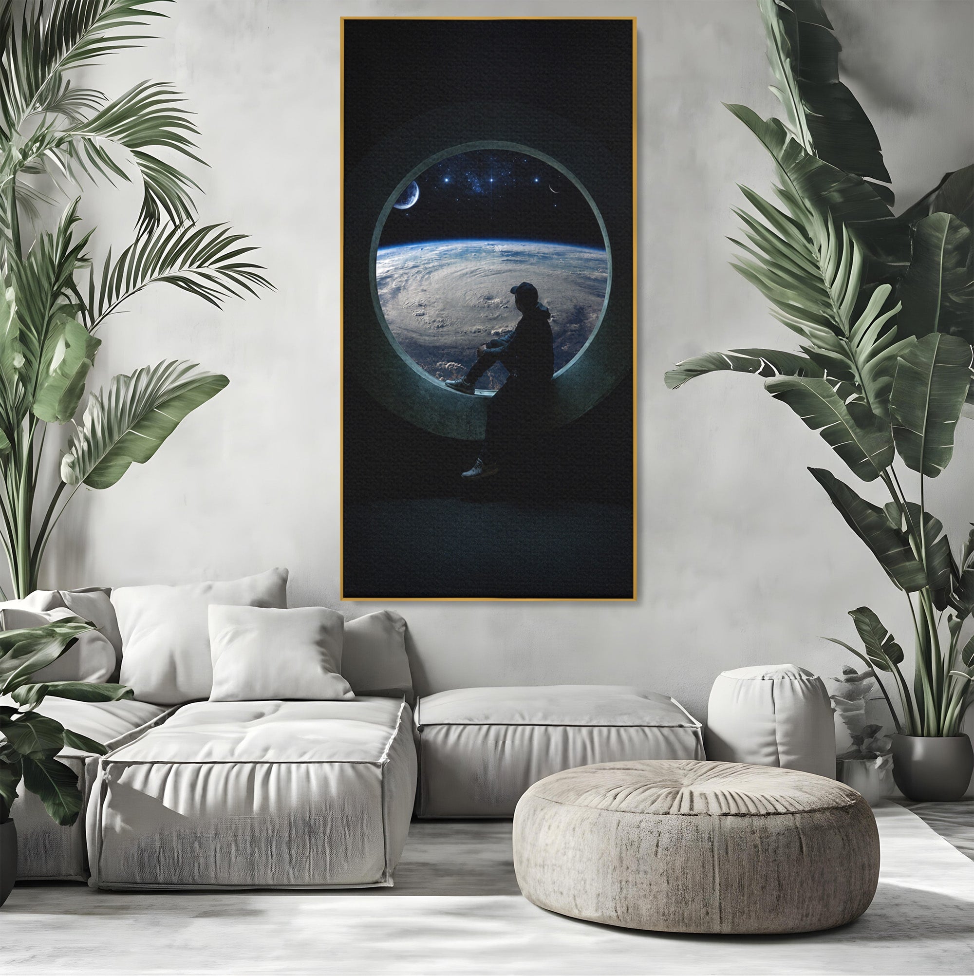 Tablou Canvas Premium LuxCanva® S1000, Privind Spre Univers, Univers, Spatiu, Astronomie, Contemplare, Dormitor, Culori Vibrante