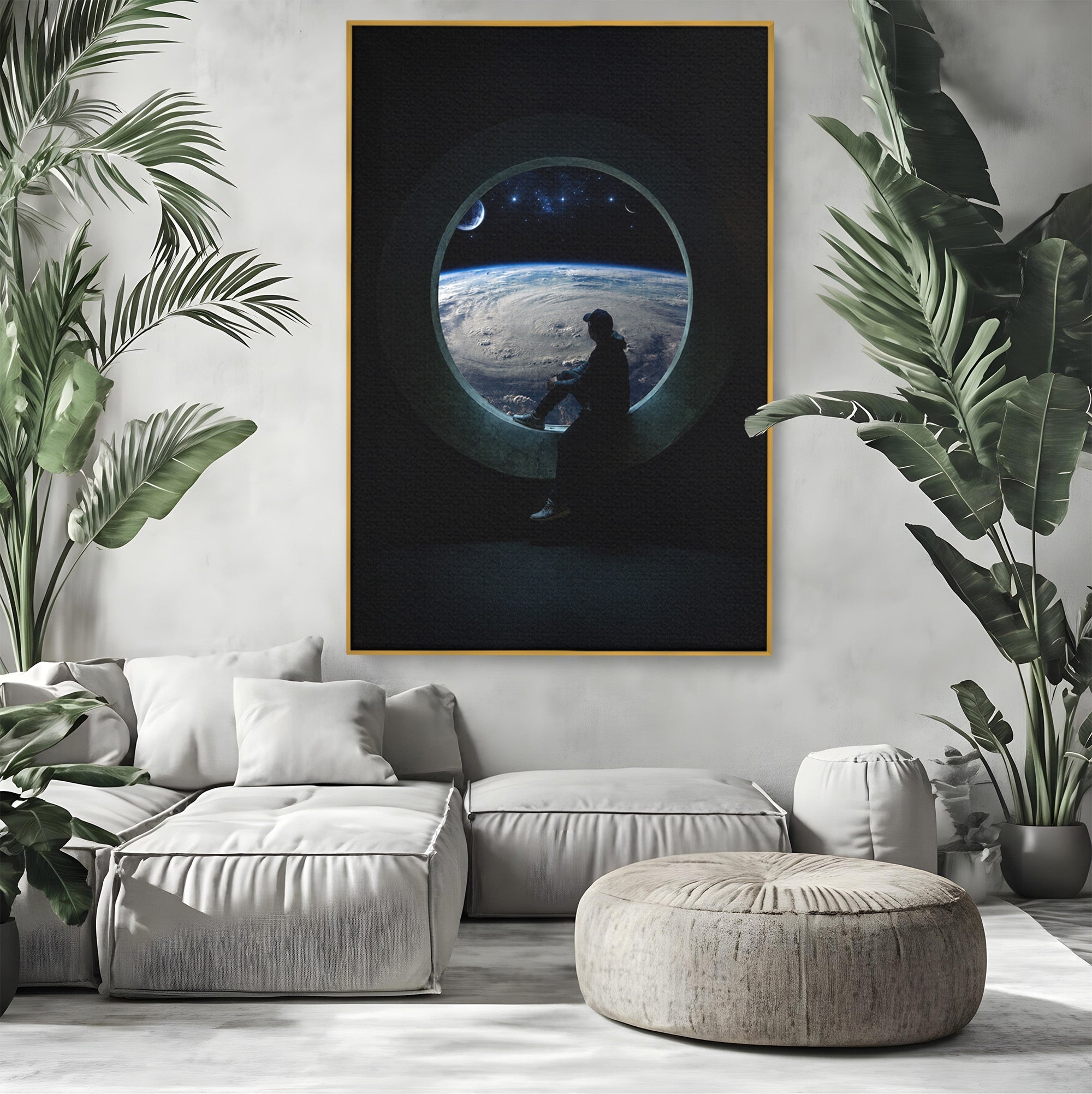 Tablou Canvas Premium LuxCanva® S1000, Privind Spre Univers, Univers, Spatiu, Astronomie, Contemplare, Dormitor, Culori Vibrante