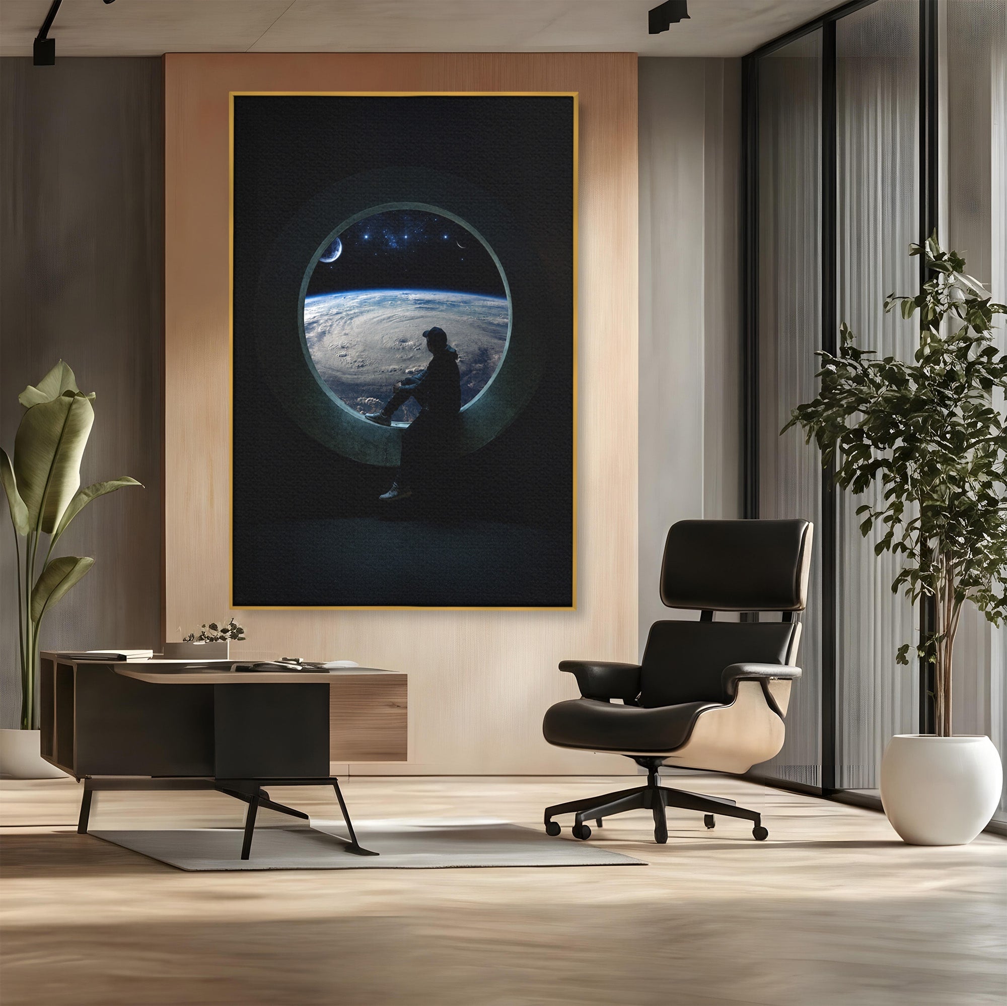 Tablou Canvas Premium LuxCanva® S1000, Privind Spre Univers, Univers, Spatiu, Astronomie, Contemplare, Dormitor, Culori Vibrante