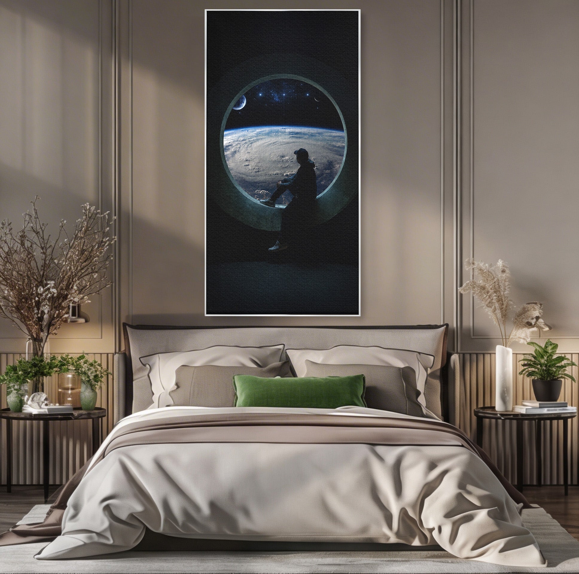 Tablou Canvas Premium LuxCanva® S1000, Privind Spre Univers, Univers, Spatiu, Astronomie, Contemplare, Dormitor, Culori Vibrante