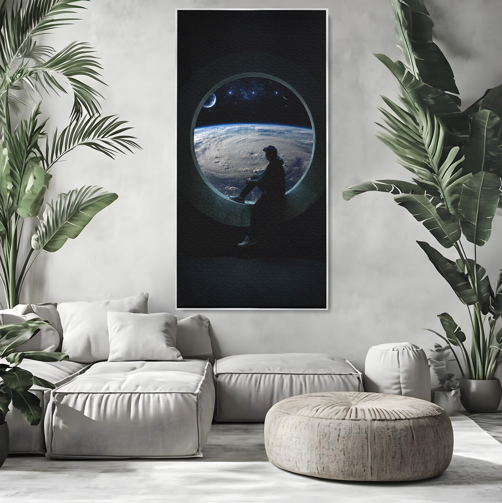 Tablou Canvas Premium LuxCanva® S1000, Privind Spre Univers, Univers, Spatiu, Astronomie, Contemplare, Dormitor, Culori Vibrante