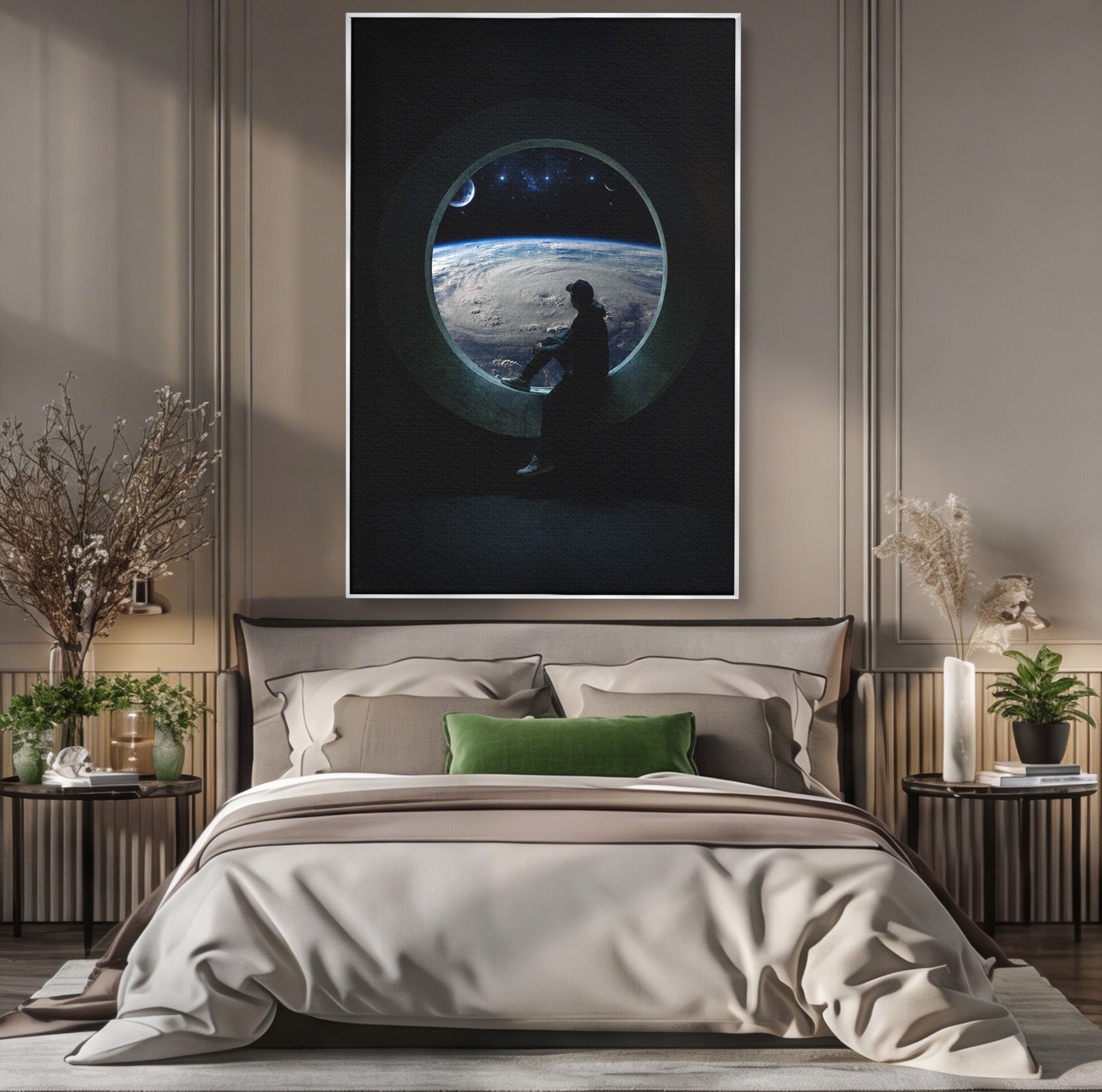 Tablou Canvas Premium LuxCanva® S1000, Privind Spre Univers, Univers, Spatiu, Astronomie, Contemplare, Dormitor, Culori Vibrante