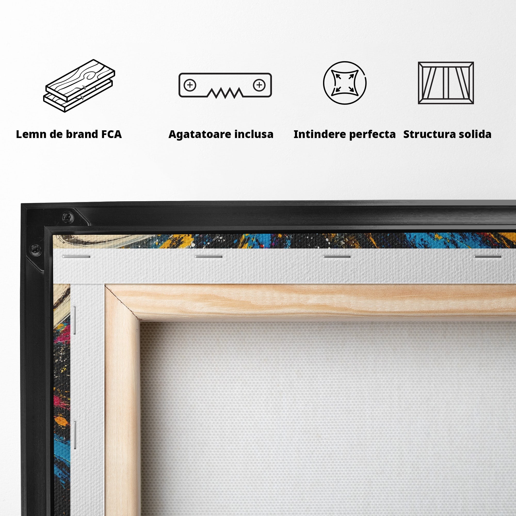 Tablou Canvas Premium LuxCanva® S1001, Inelul Cosmic, Planeta, Spatiu, Abstract, Univers, Living, Culori Vibrante
