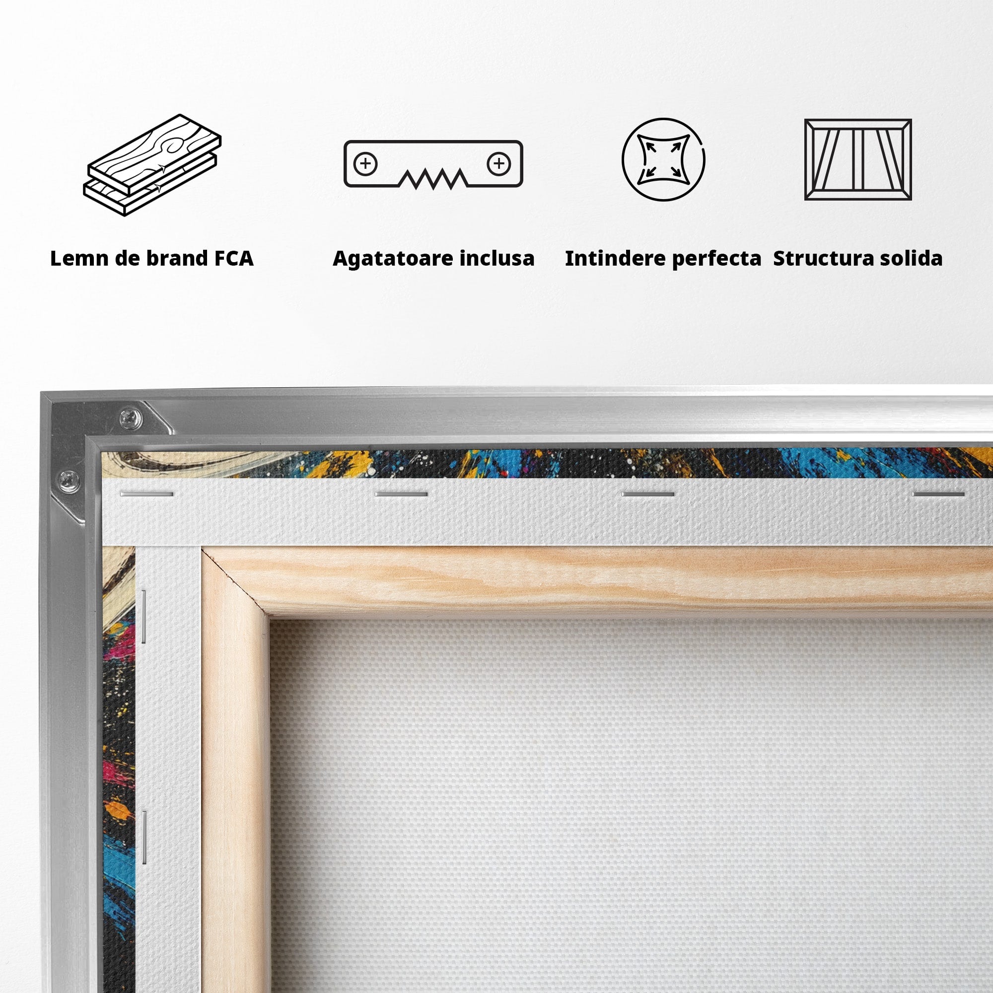Tablou Canvas Premium LuxCanva® S1001, Inelul Cosmic, Planeta, Spatiu, Abstract, Univers, Living, Culori Vibrante