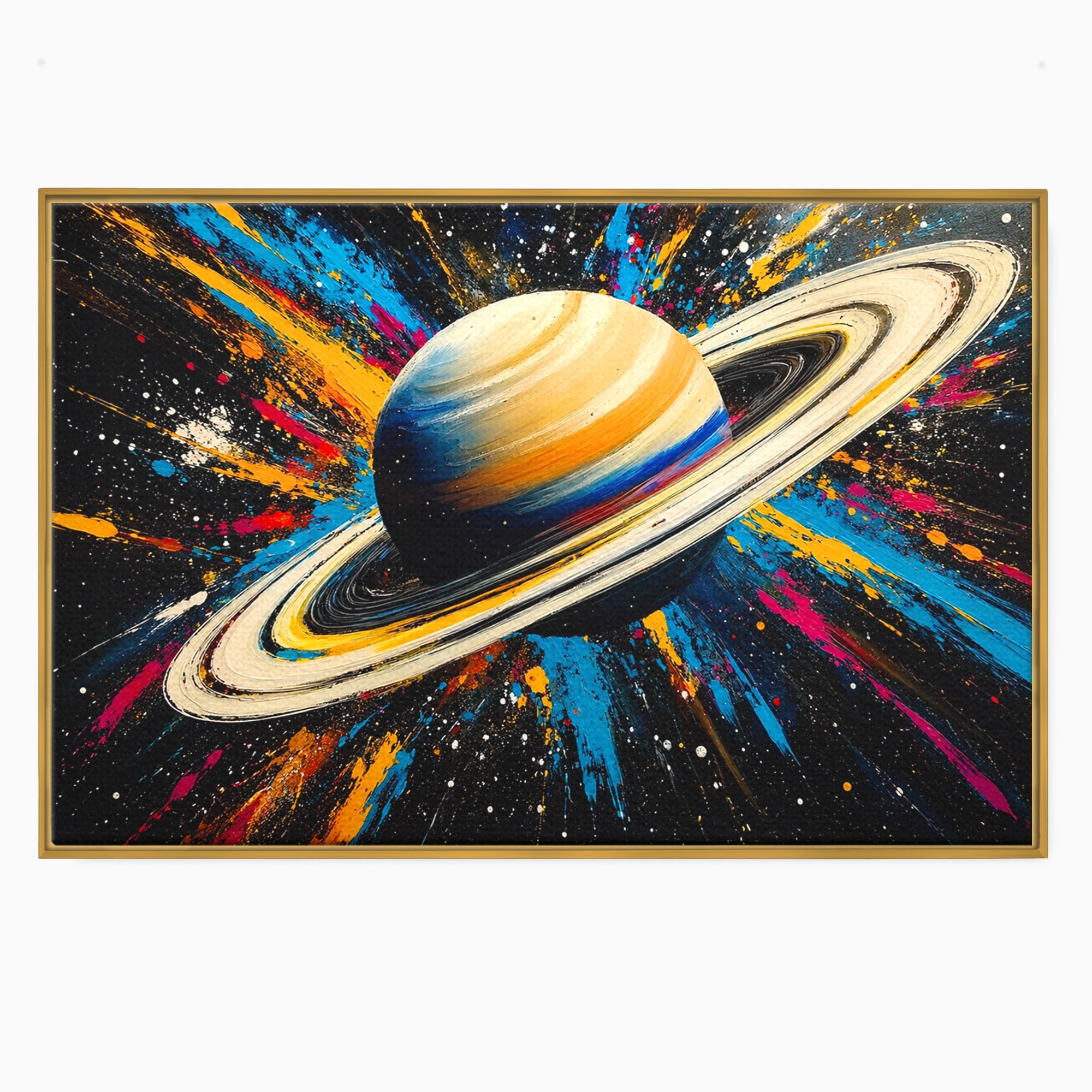 Tablou Canvas Premium LuxCanva® S1001, Inelul Cosmic, Planeta, Spatiu, Abstract, Univers, Living, Culori Vibrante